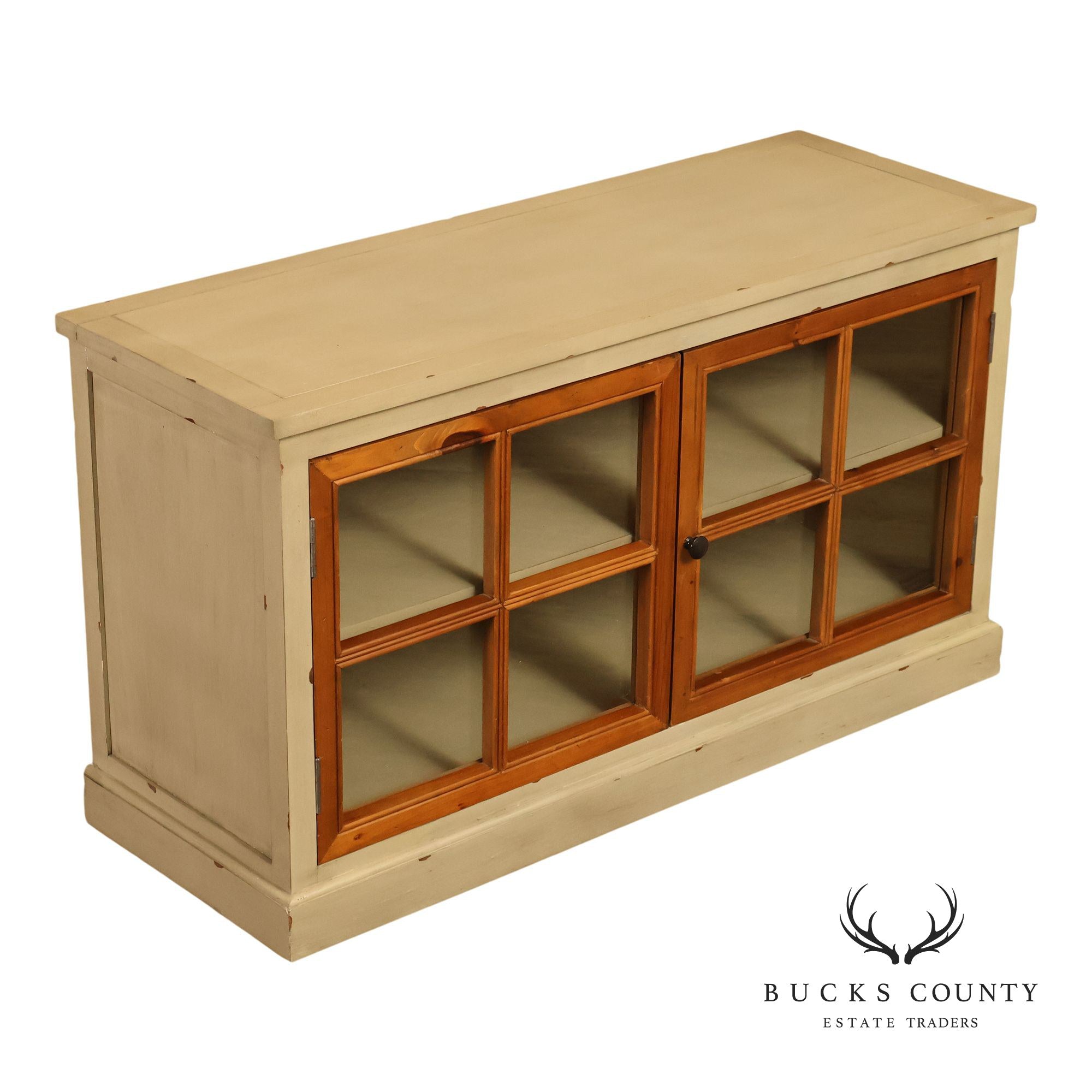Pier 1 Imports Painted Farmhouse Style Two Tone Media Console