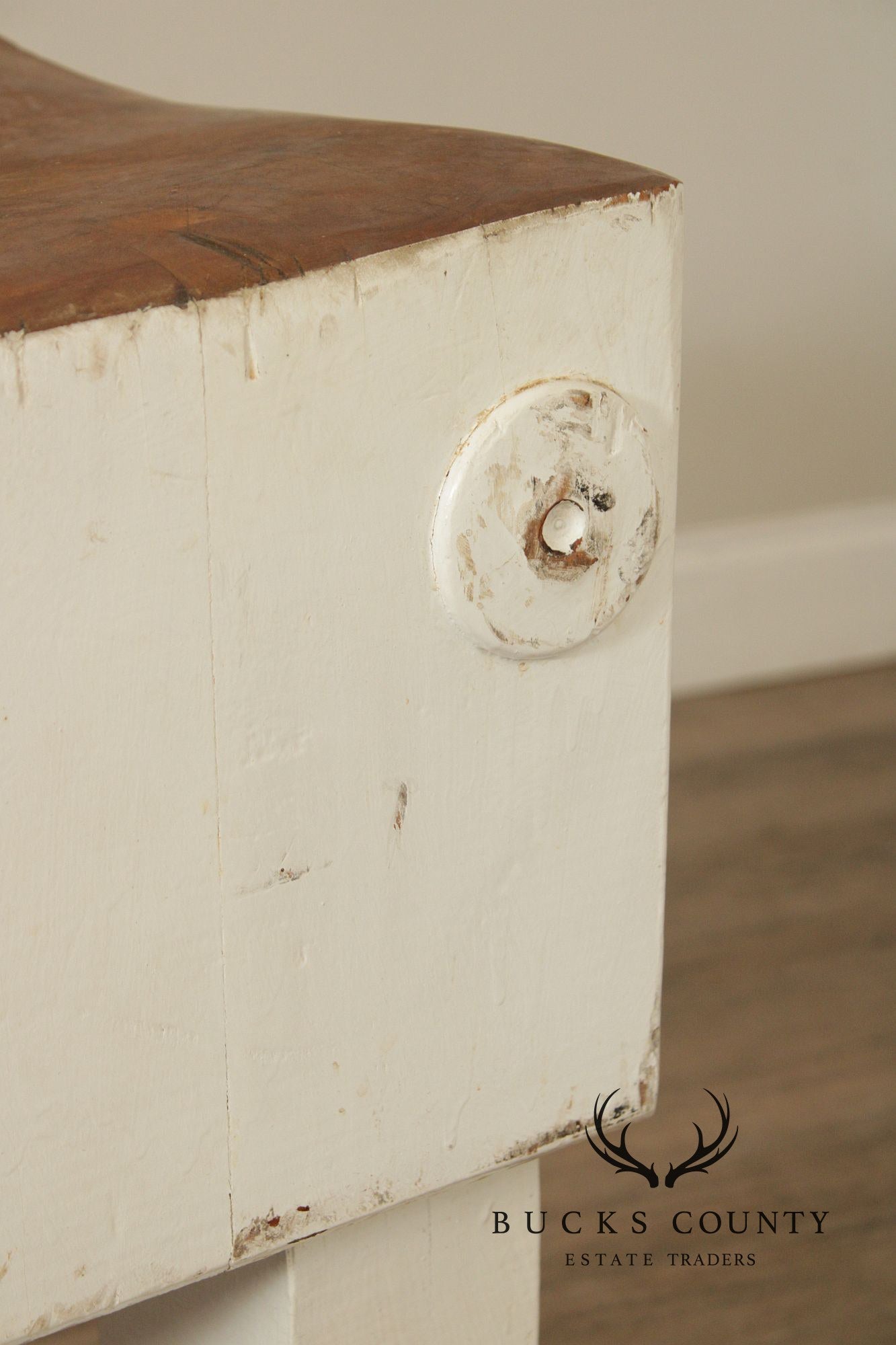 Vintage Painted Butcher Block Table