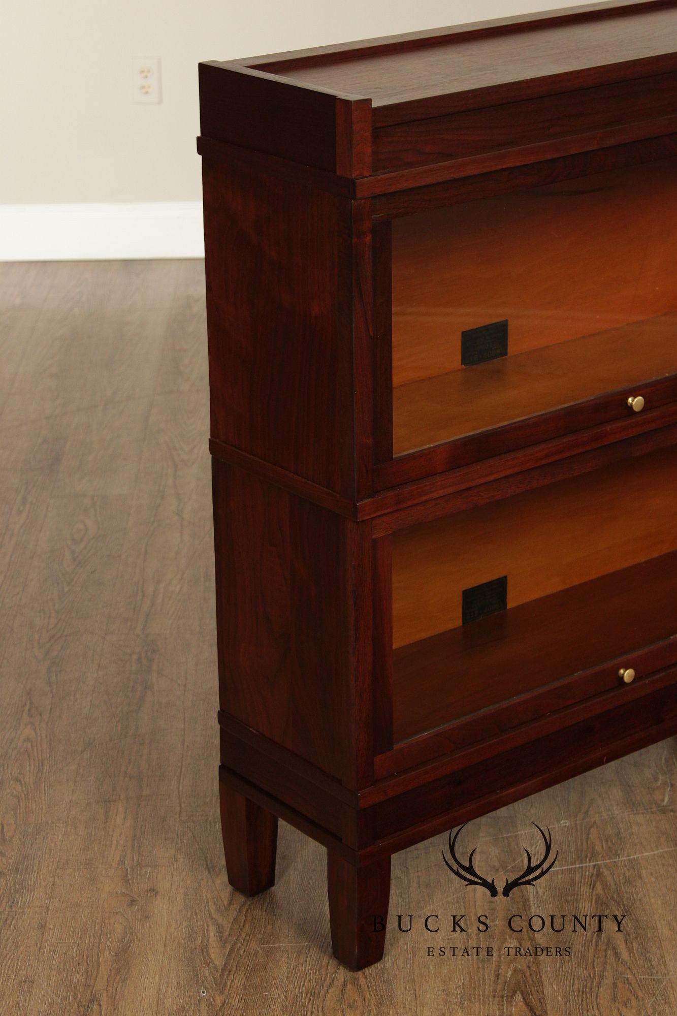 Globe Wernicke Antique Walnut Two-Section Barrister Bookcase