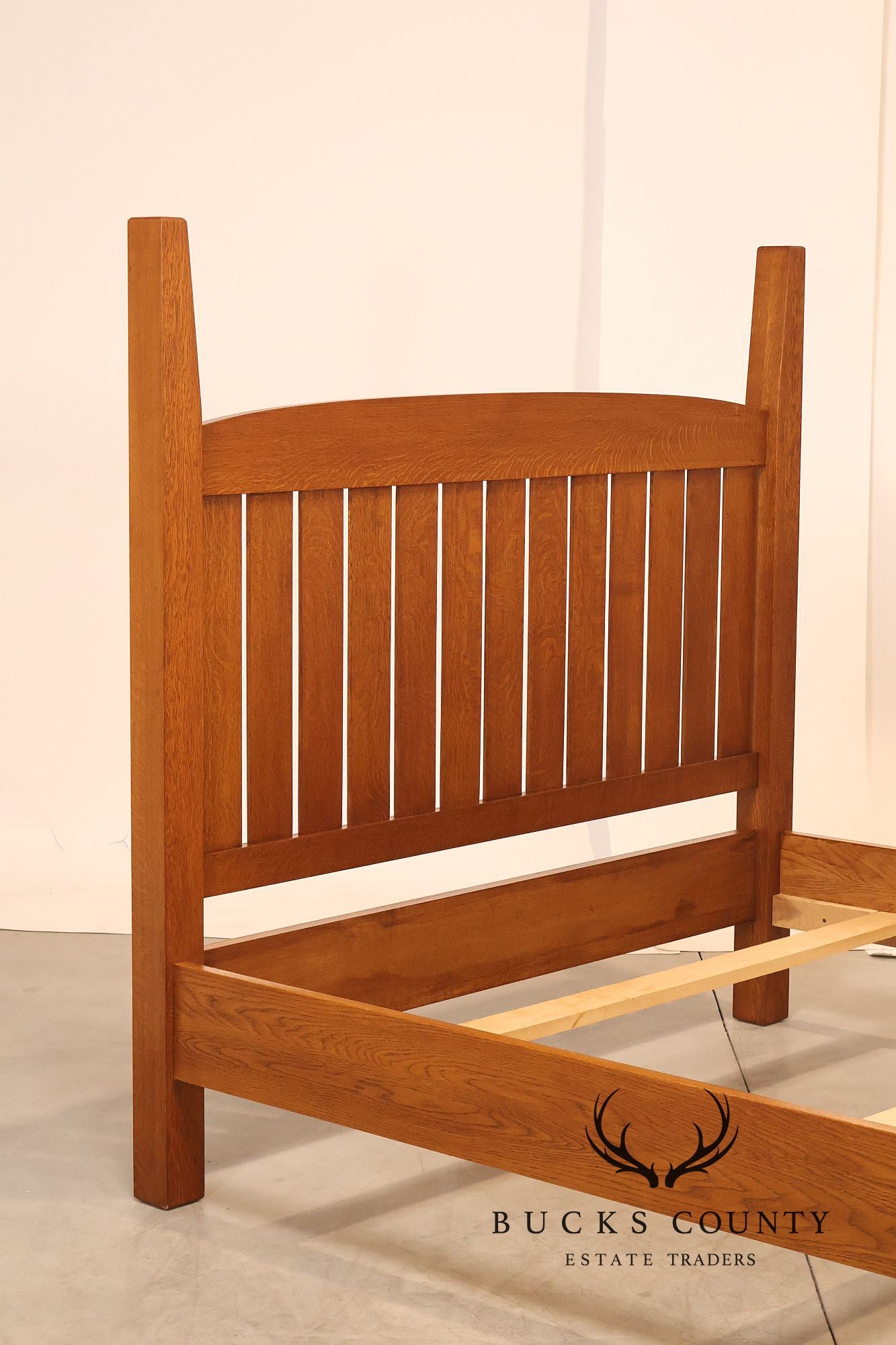 Custom Crafted Mission Style Oak Queen Bed Frame