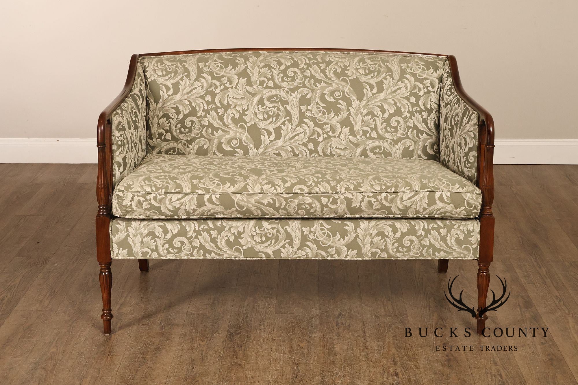 Sheraton Style Custom Upholstered Loveseat