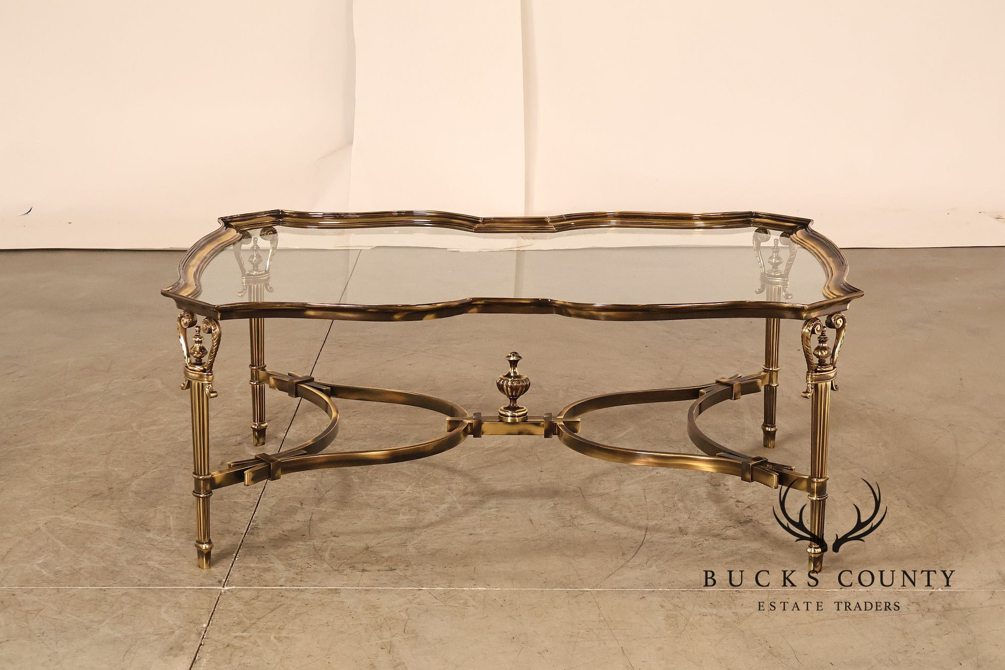 Maitland Smith Glass Top 'Venice' Coffee Table