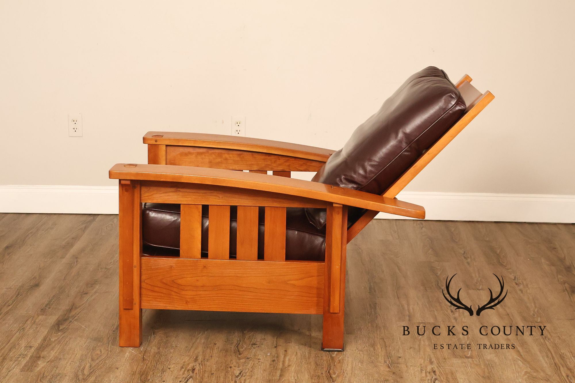Stickley Mission Collection Cherry Bow Arm Morris Chair