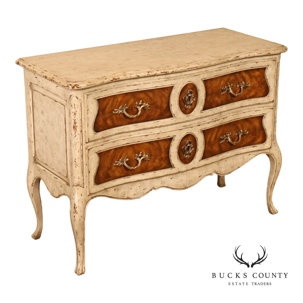 Theodore Alexander French Louis XV Style Painted Commode