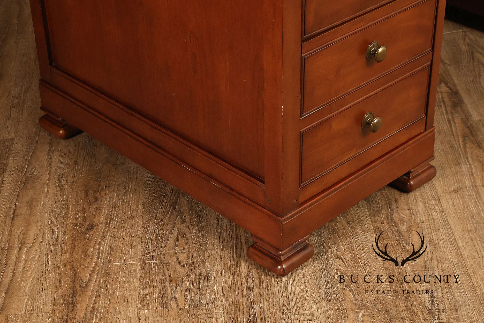 Sligh Leather Top Executive Pedestal Desk