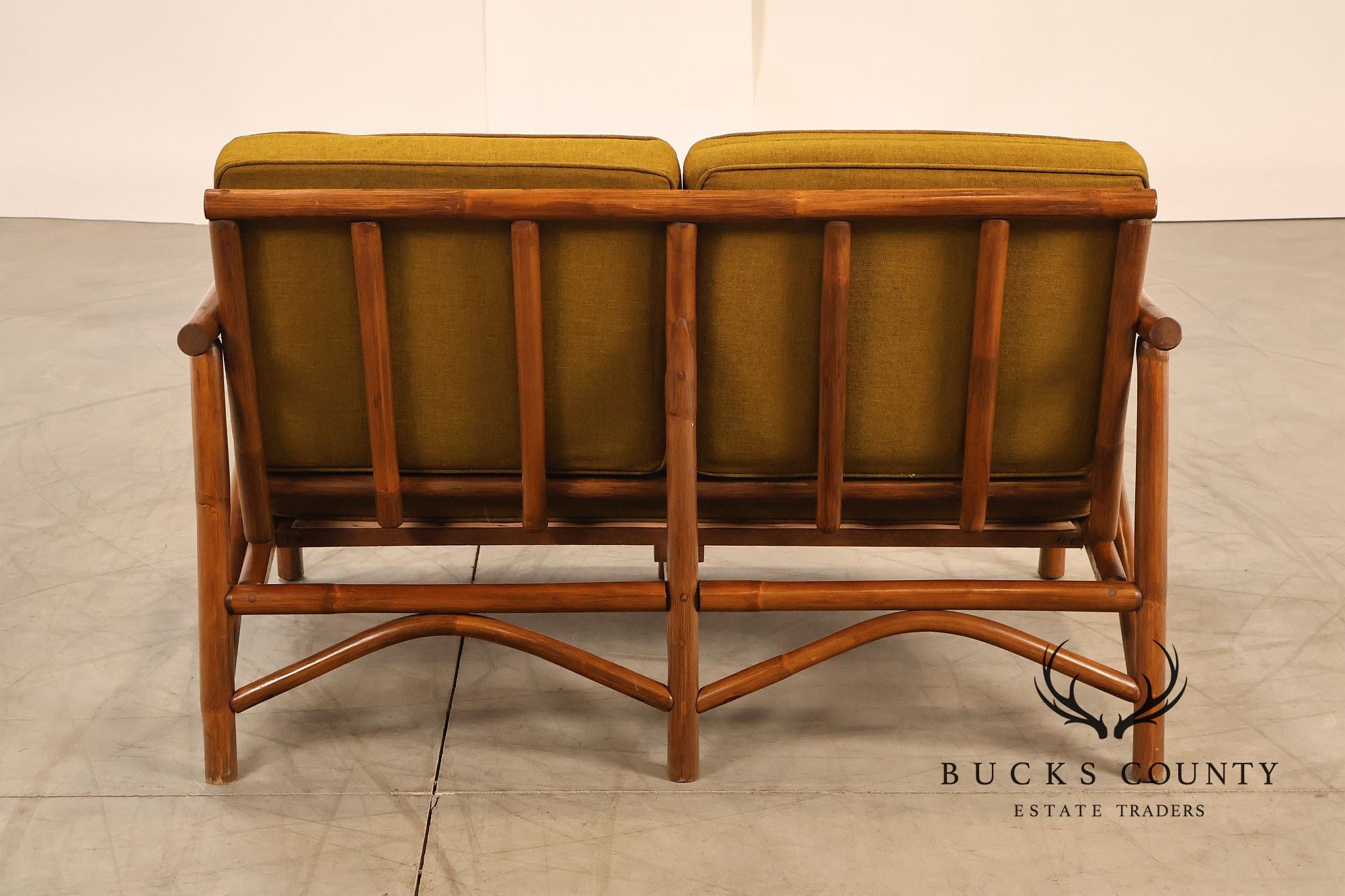 Vogue Coastal Vintage Rattan Bamboo Loveseat