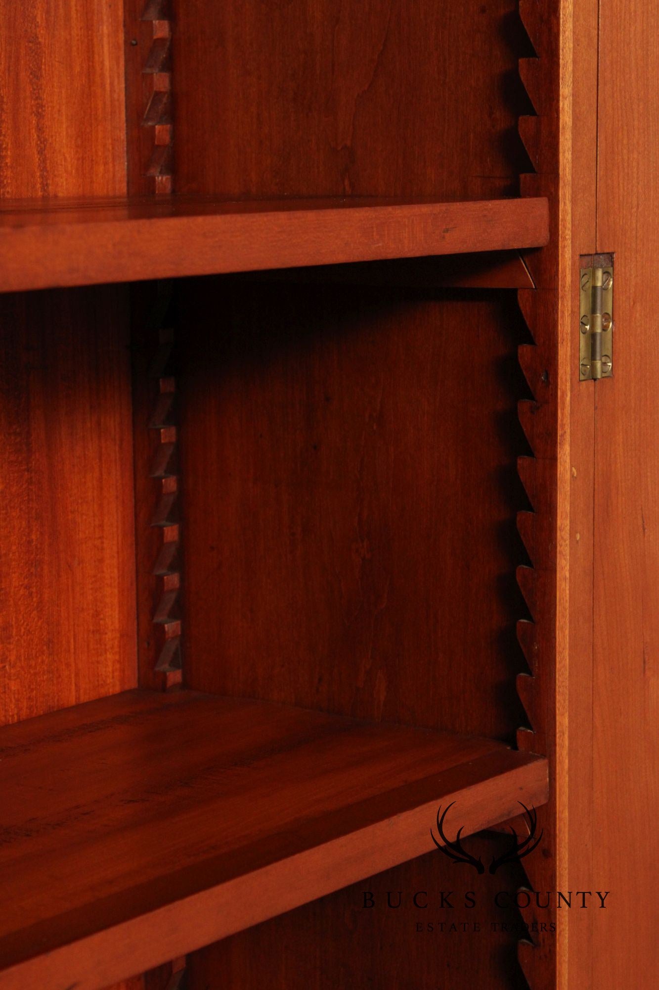 Antique American Empire Large Cherry Stepback Bookcase