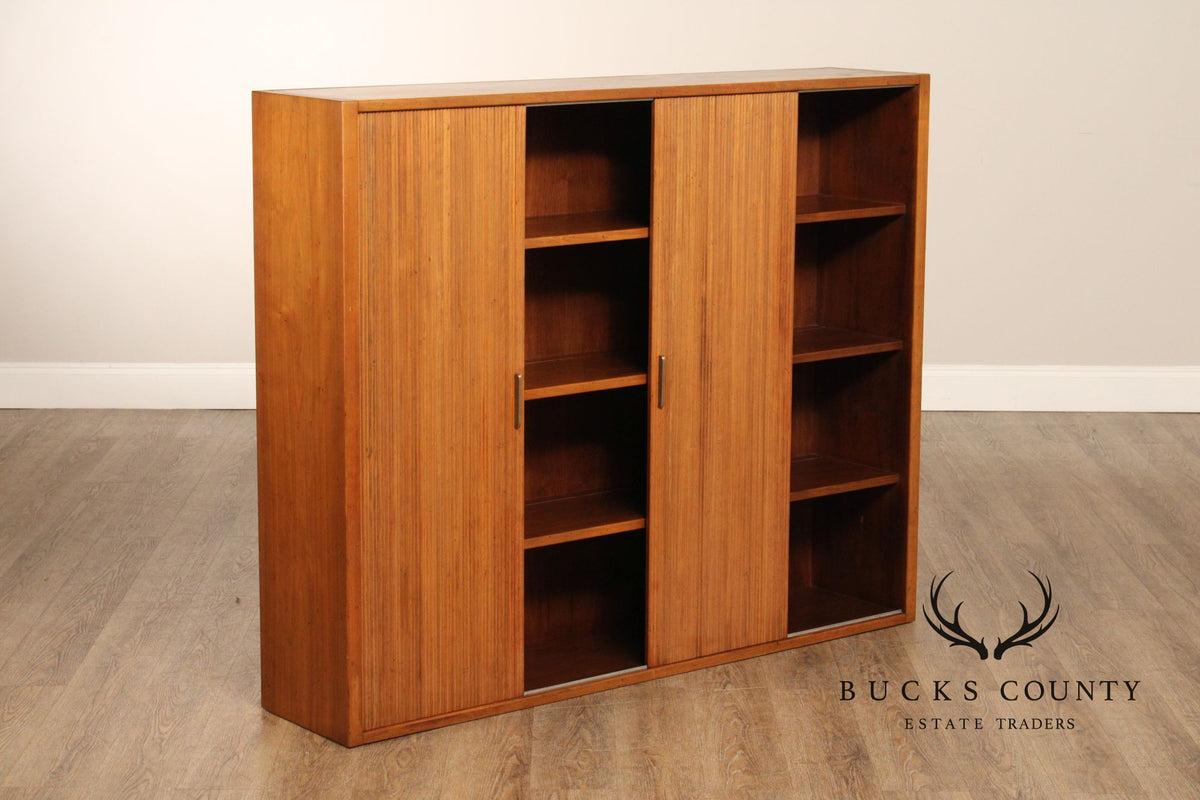 Baker Mid Century Modern Sliding Door Bookcase