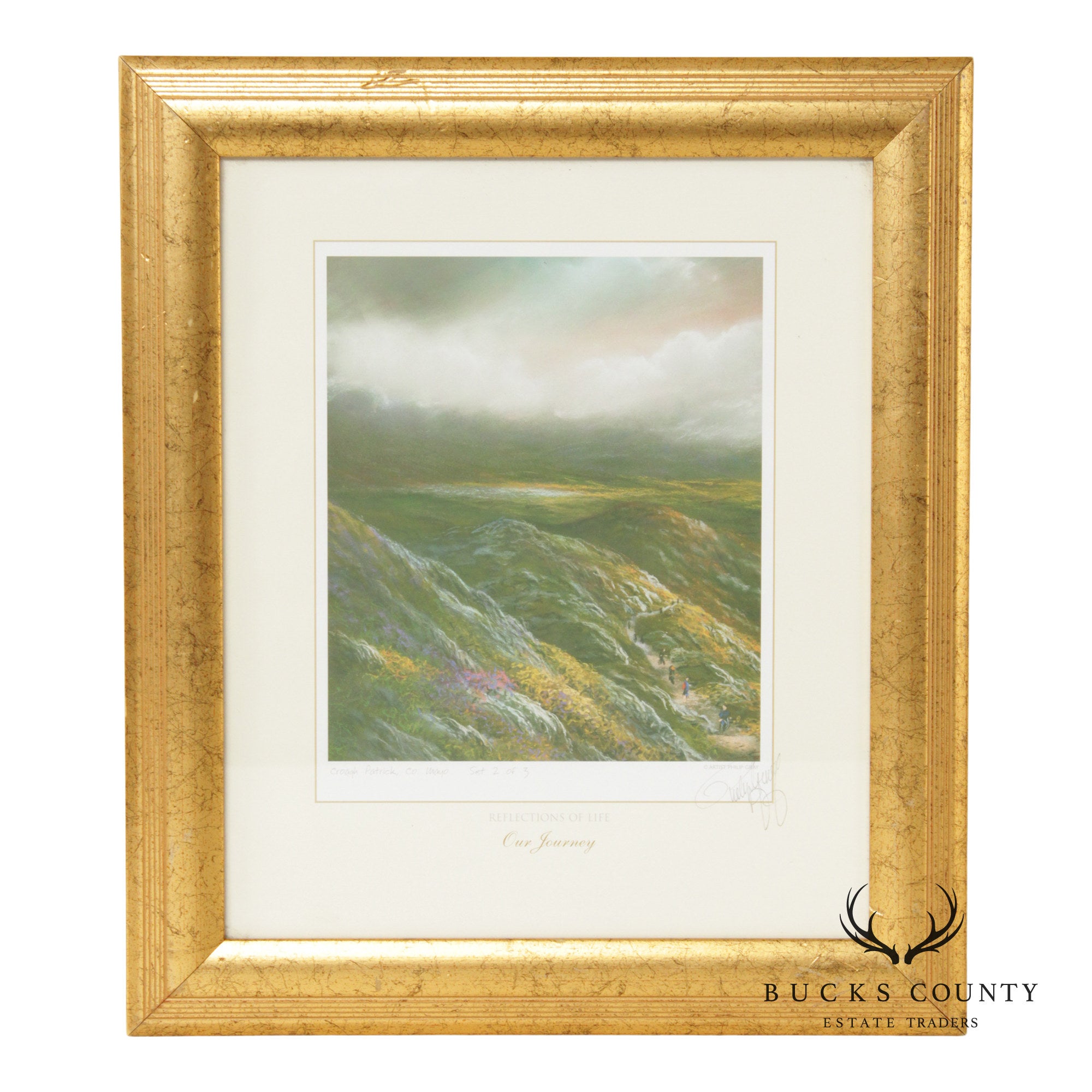 Philip Gray Impressionist Style LandHand Signed Print, 'Croagh Patrick, Co. Mayo'