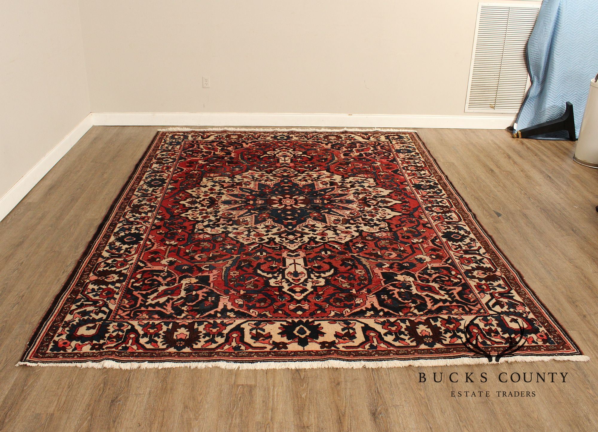 Vintage Persian Hand Knotted Heriz Area Rug 8' 9" x 11' 11"