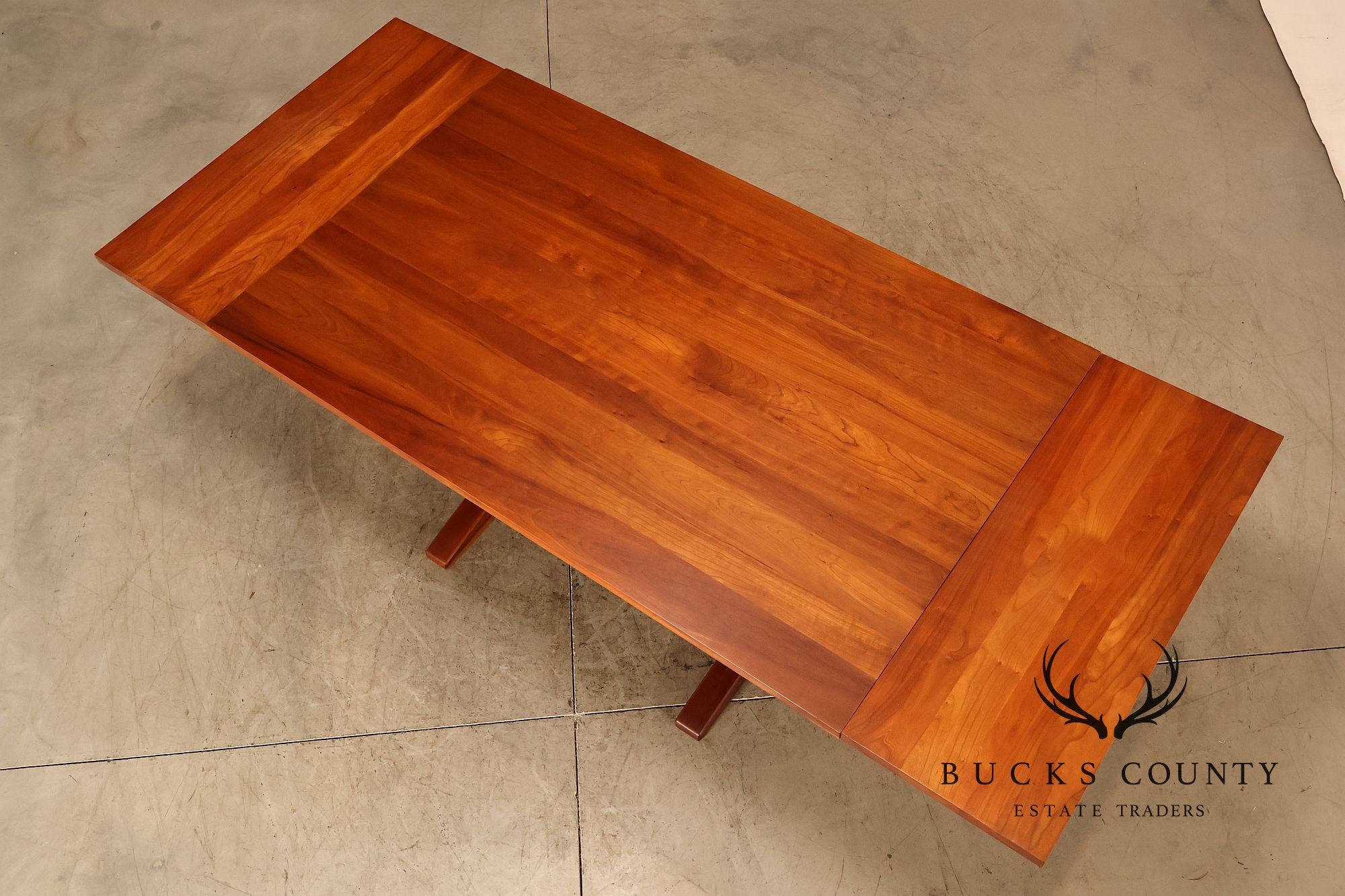 Stickley Mission Collection Solid Cherry Double Pedestal Extension Dining Table