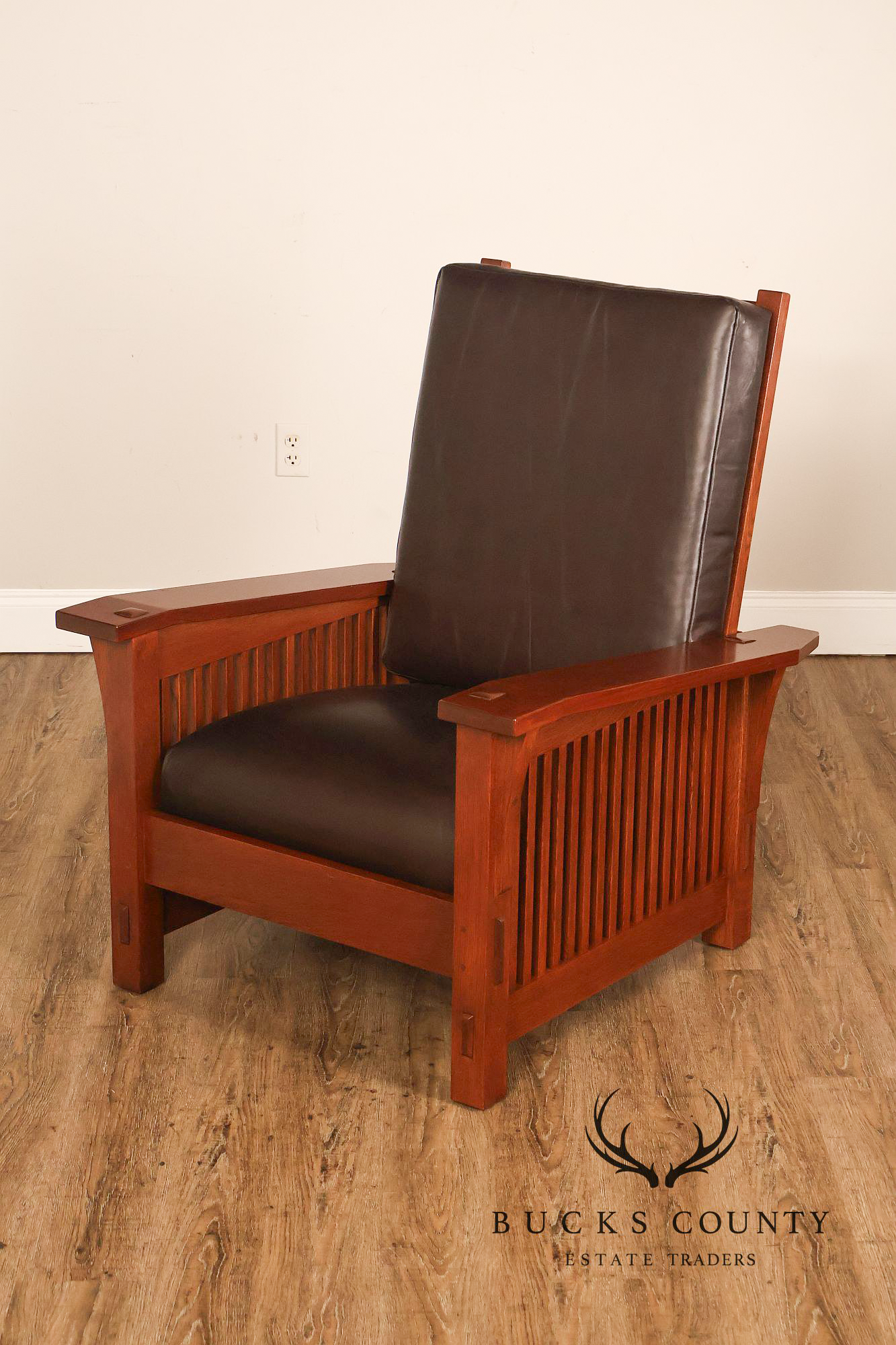 Stickley Mission Collection Oak Bent Arm Morris Chair
