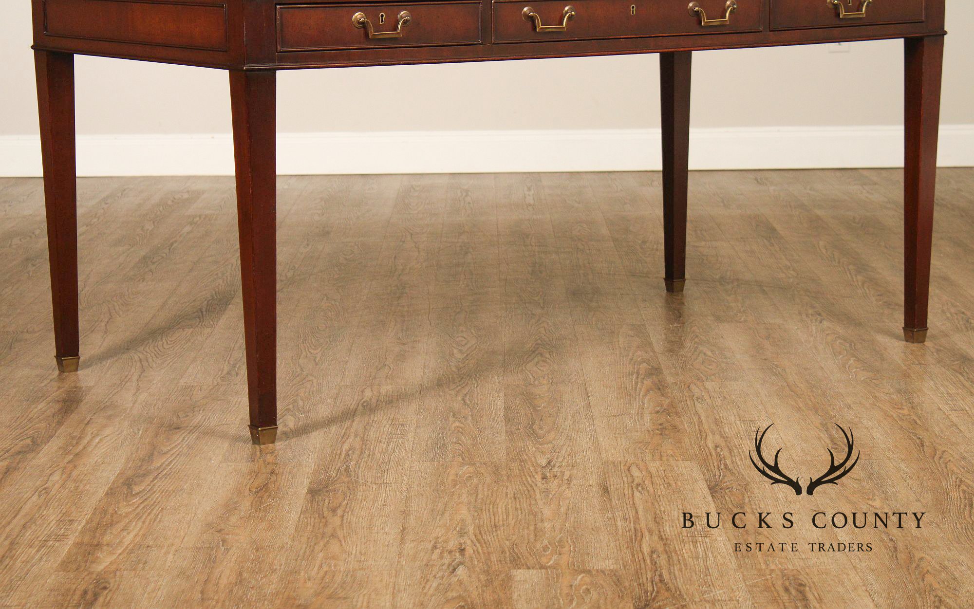 Regency Style Vintage Leather Top Mahogany Writing Desk