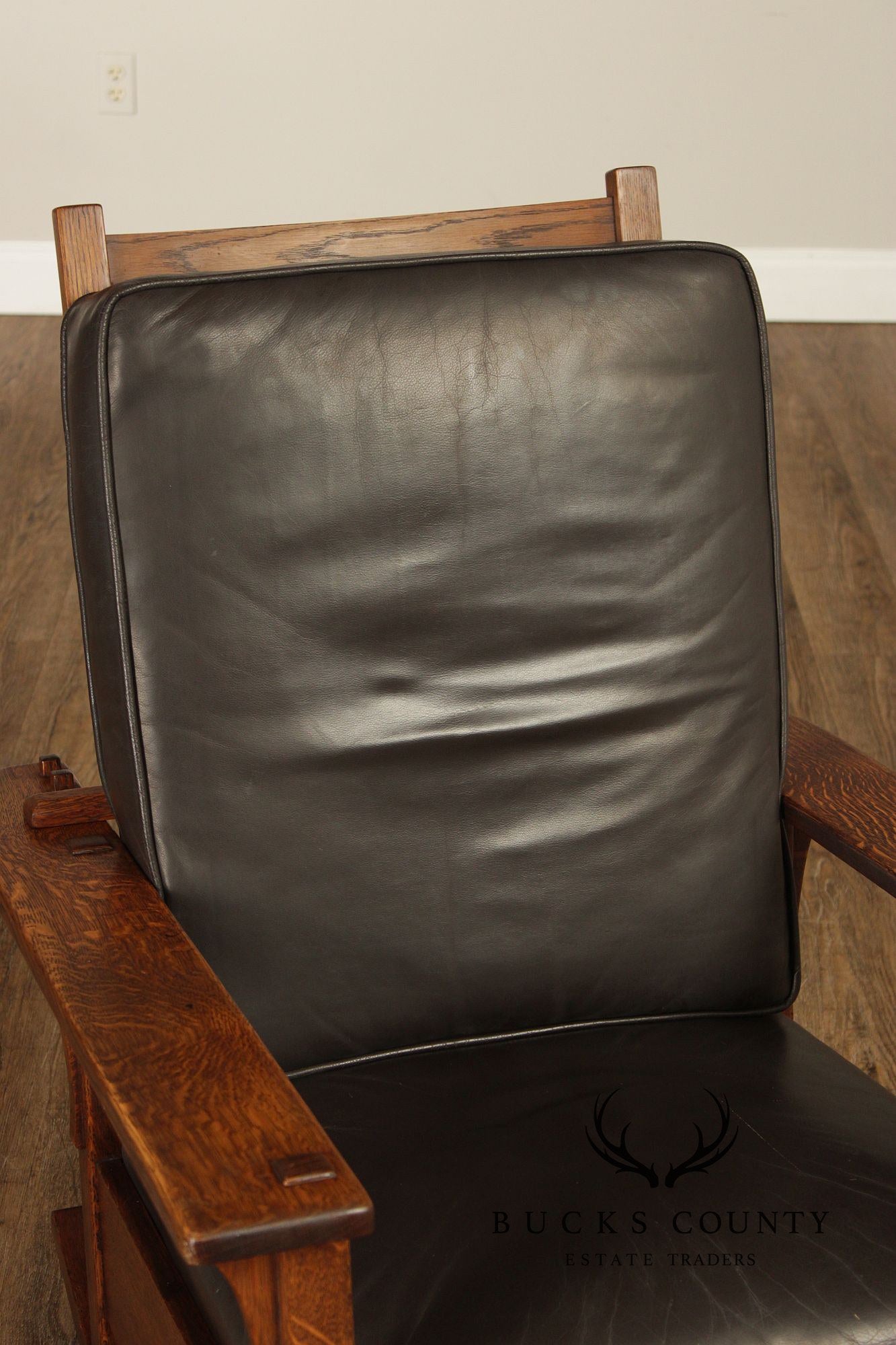 Antique L. & J.G. Stickley Mission Oak Morris Rocker