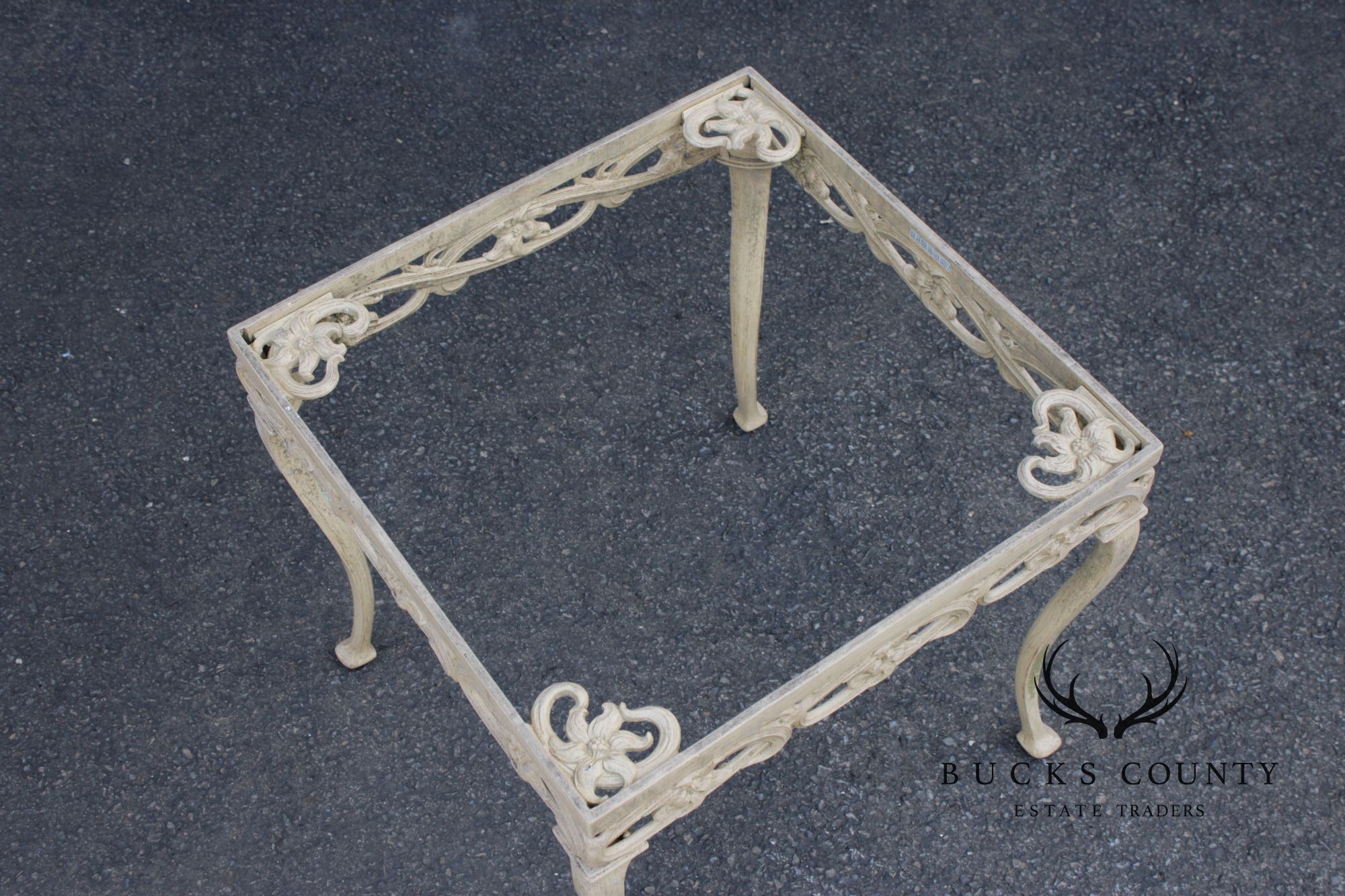Brown Jordan Pair of Cast Aluminum 'Day Lily' Outdoor Patio Side Tables