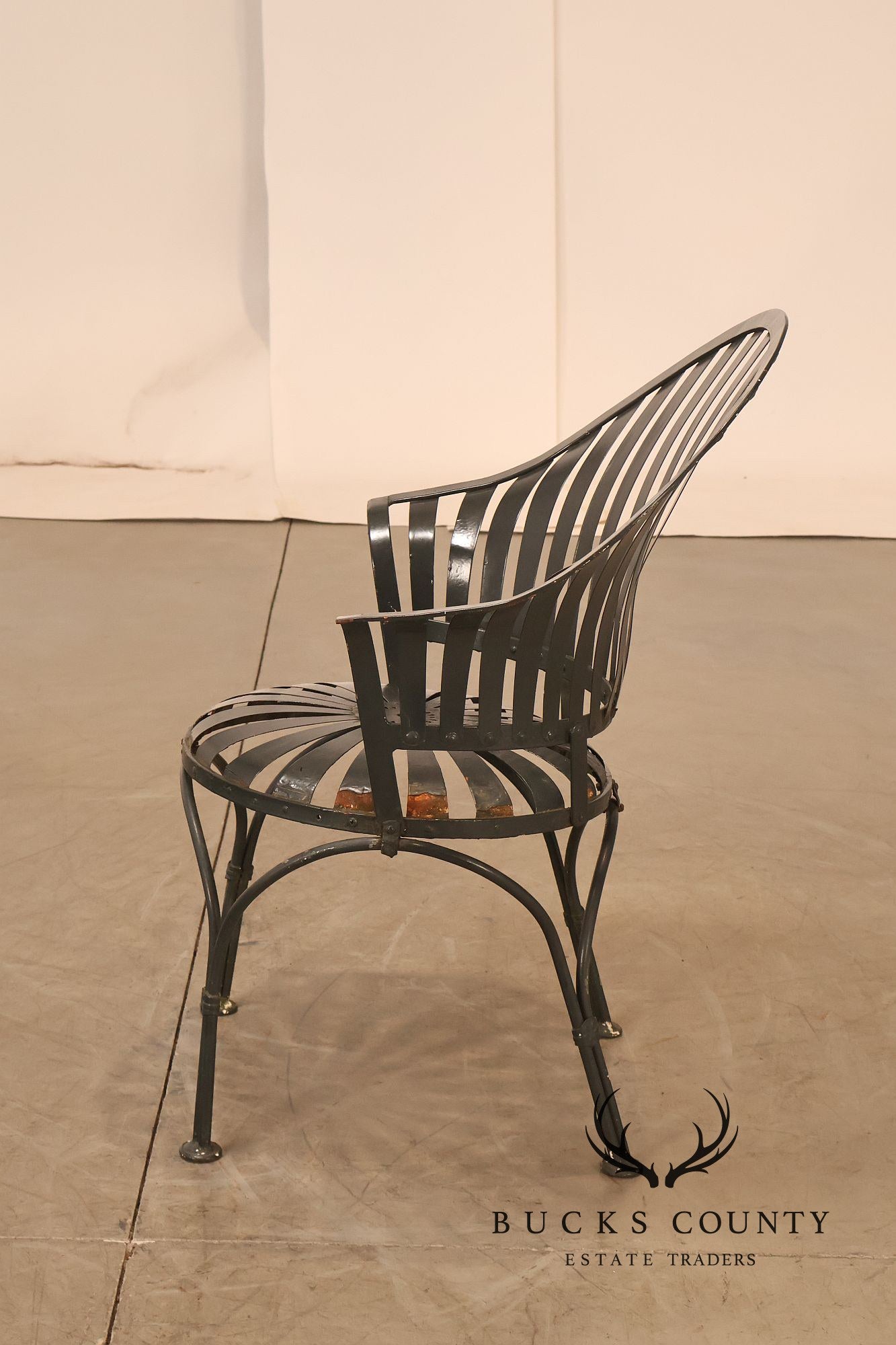 Francois Carre Pair of Outdoor Patio Fanback Armchairs