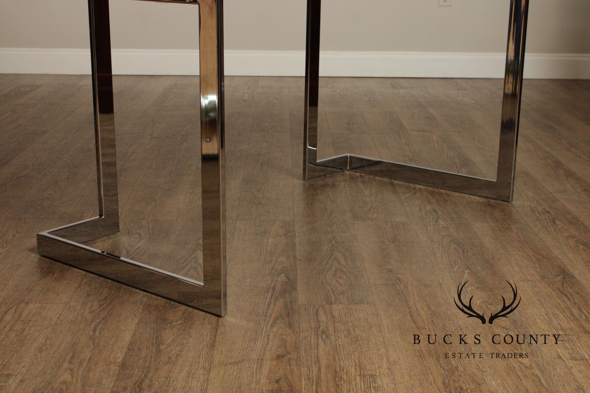 1970's Modern Burlwood and Chrome Writing Desk