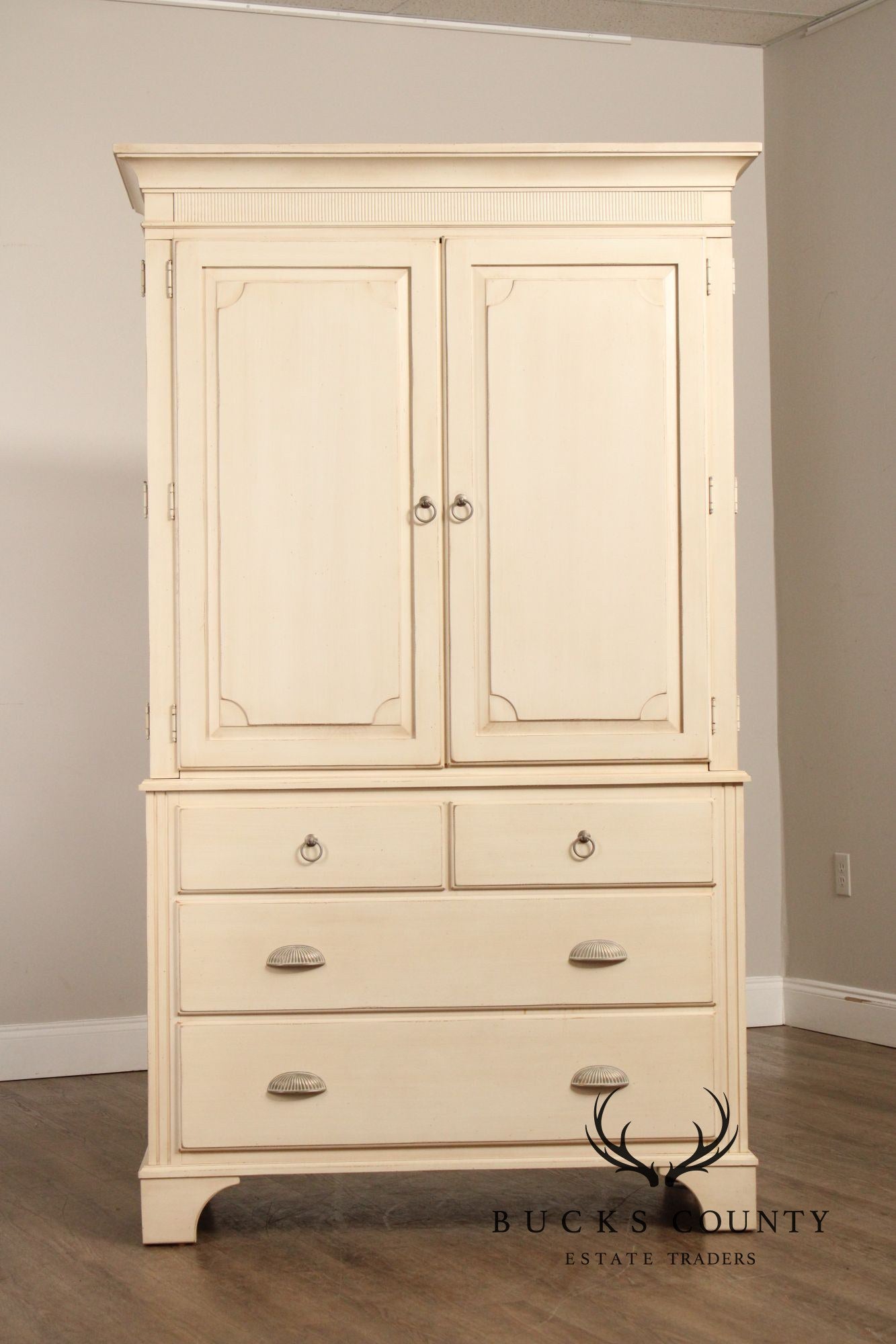 Ethan Allen Swedish Home Collection Painted Armoire Cabinet