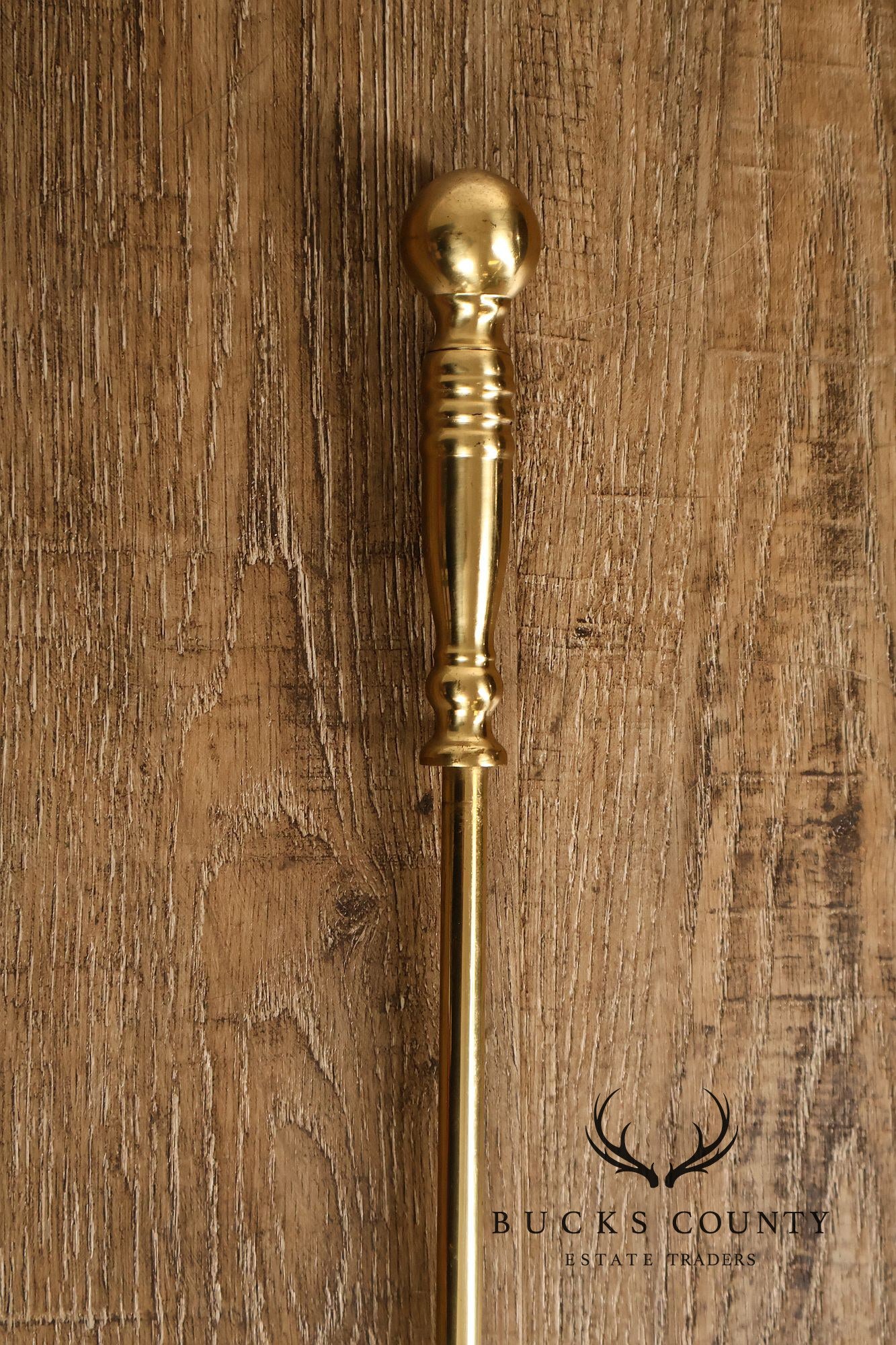 Traditional Brass Five-Piece Fireplace Tool Set