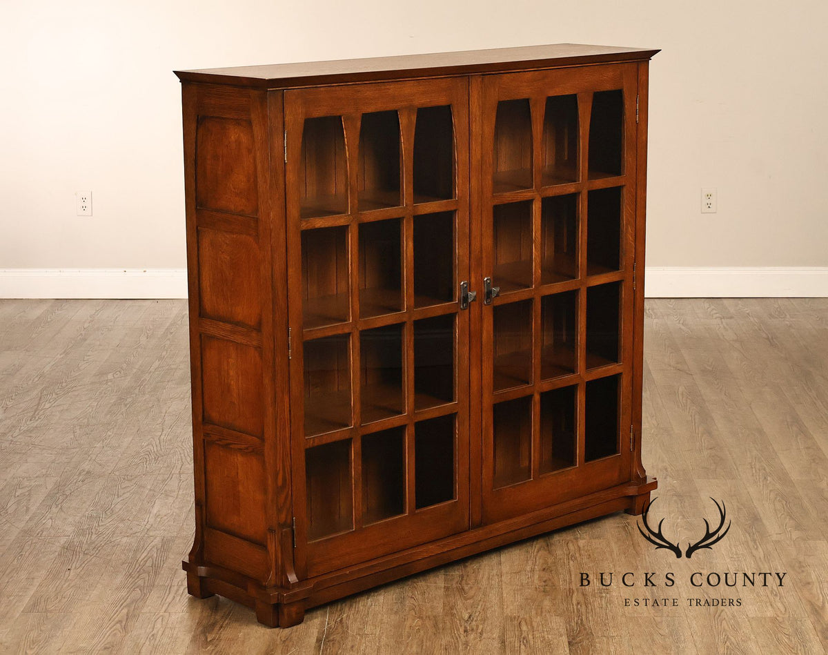 Stickley Gus Commemorative Mission Oak Two Door Bookcase
