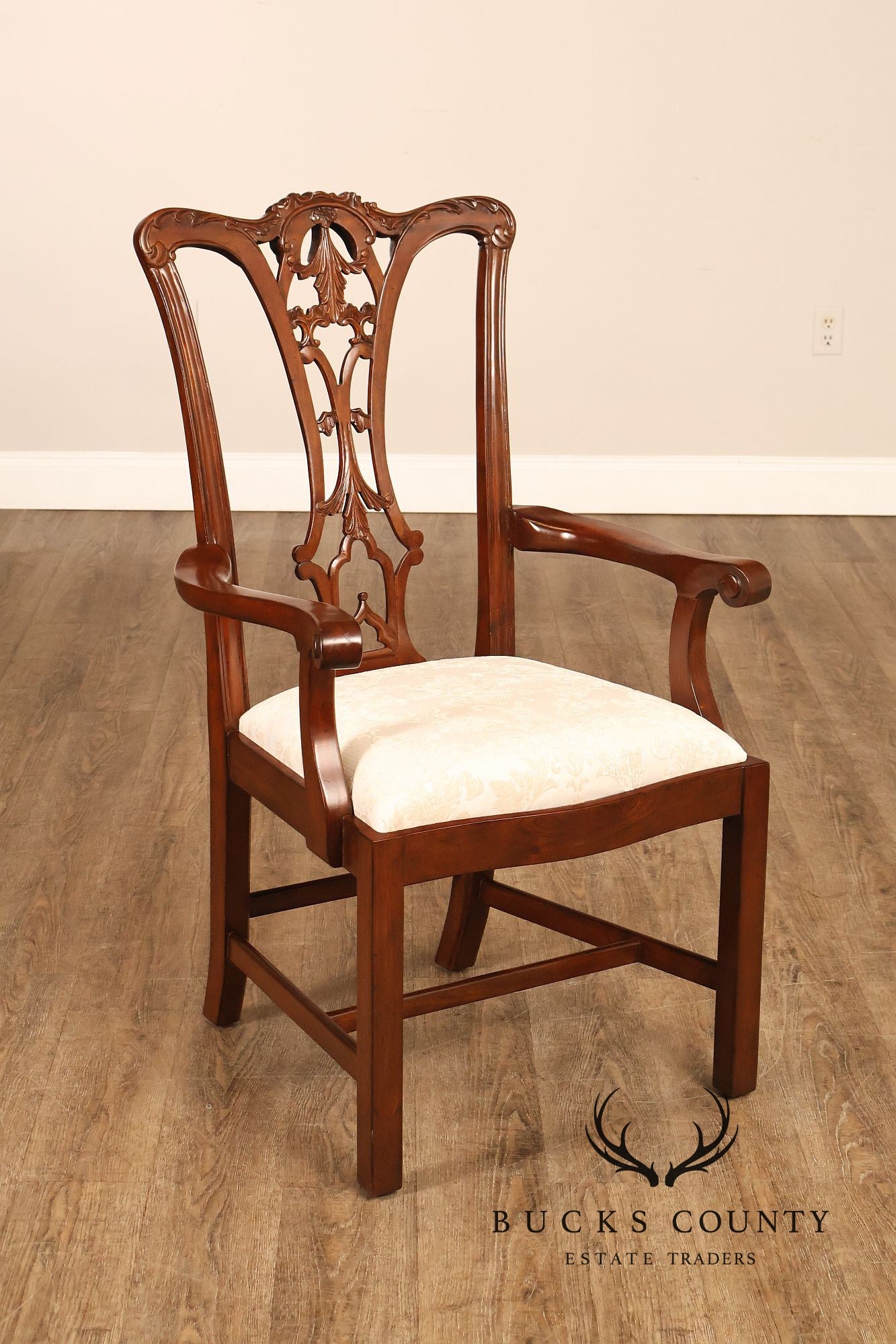 Scarborough House Chippendale Style Pair Of Mahogany Armchairs