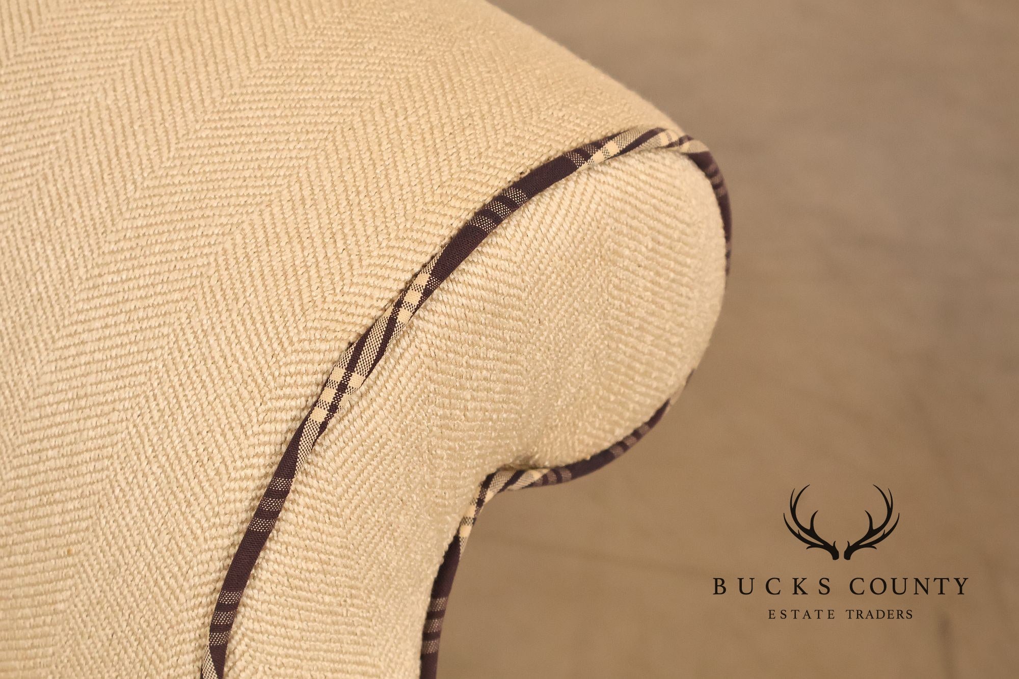 Ethan Allen Vintage Chippendale Style Upholstered Loveseat