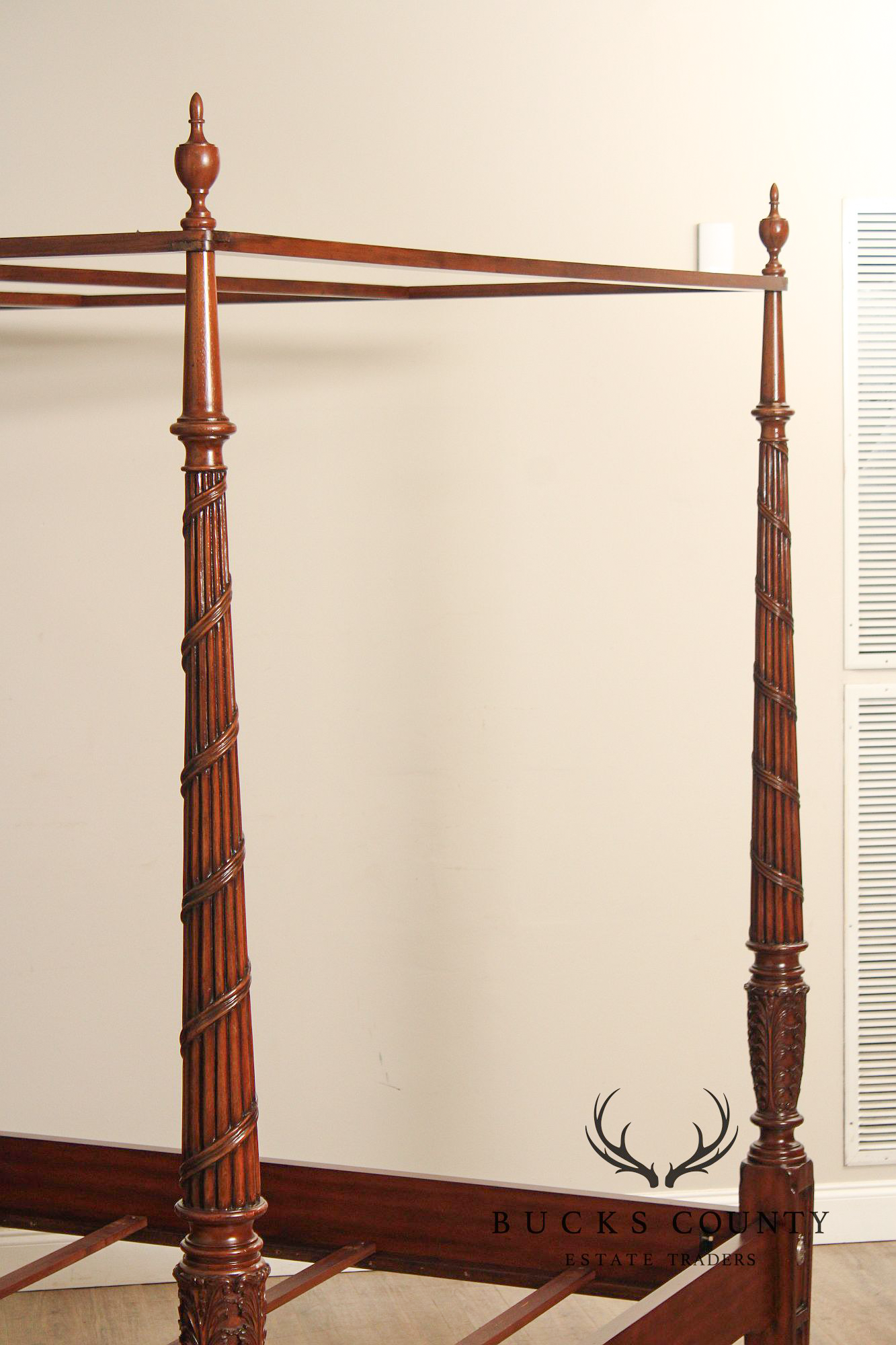 Ethan Allen Federal Style Mahogany King Poster Canopy Bed