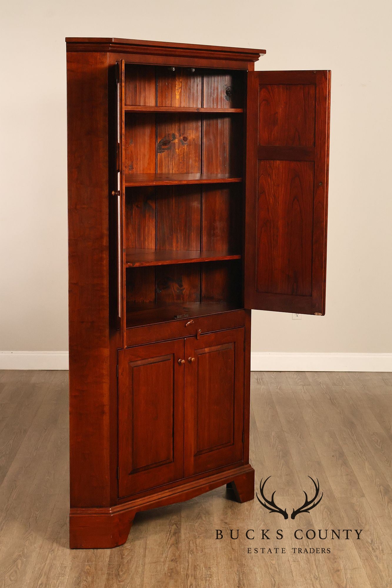 Piper Classics Custom Pine Blind Door Corner Cabinet