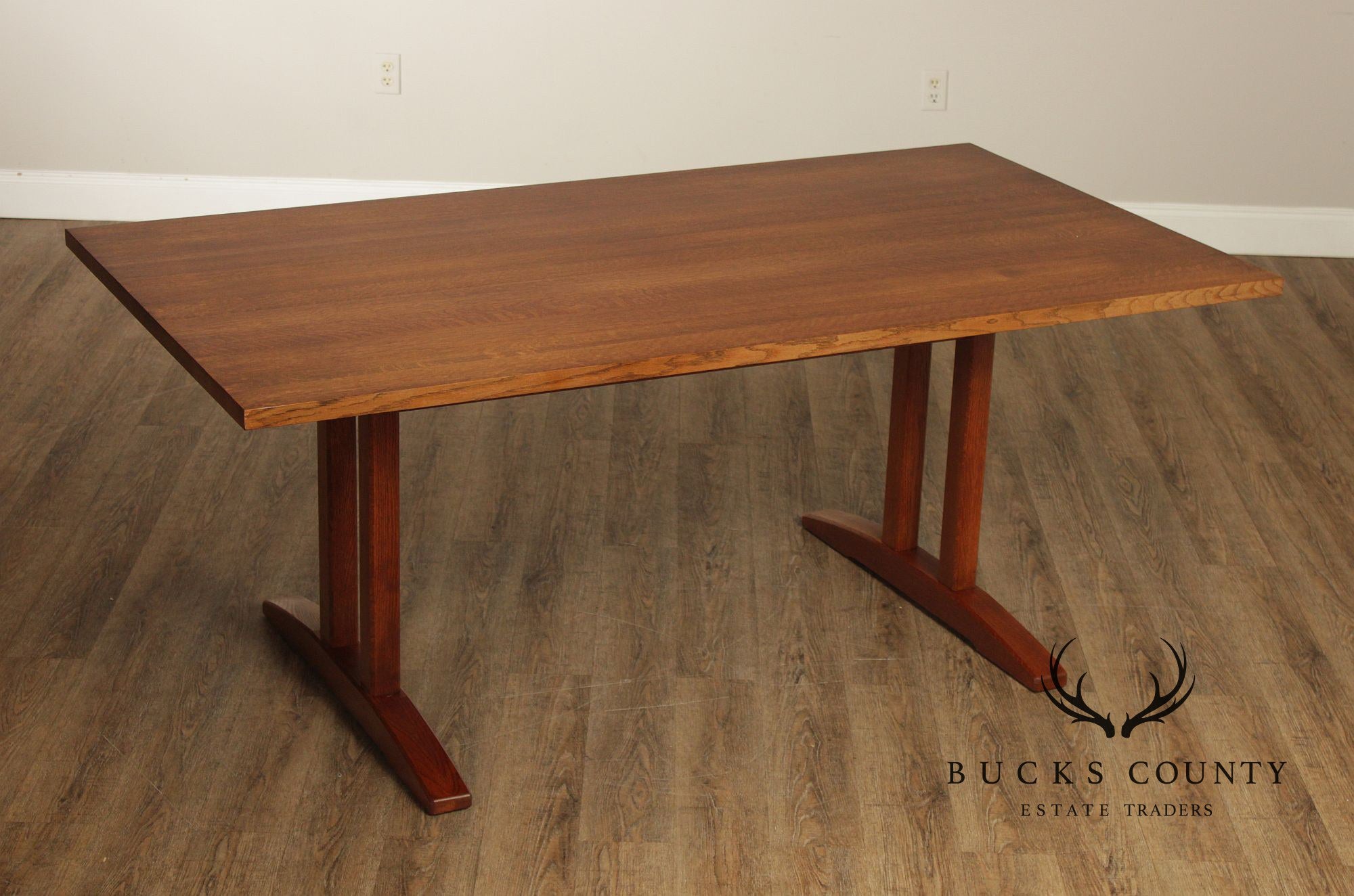 Stickley Mission Collection Oak Trestle Dining Table