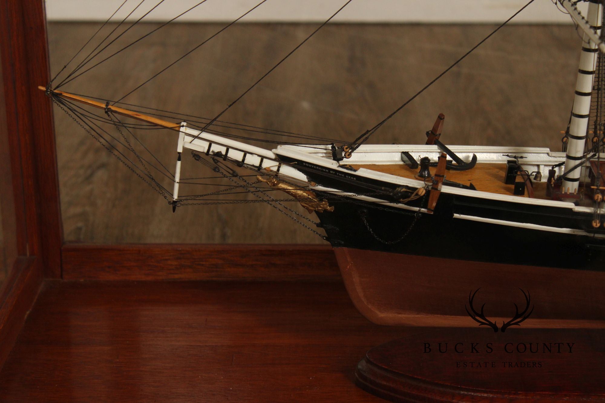 Model Ship 'Sovereign of the Seas' In Display Case