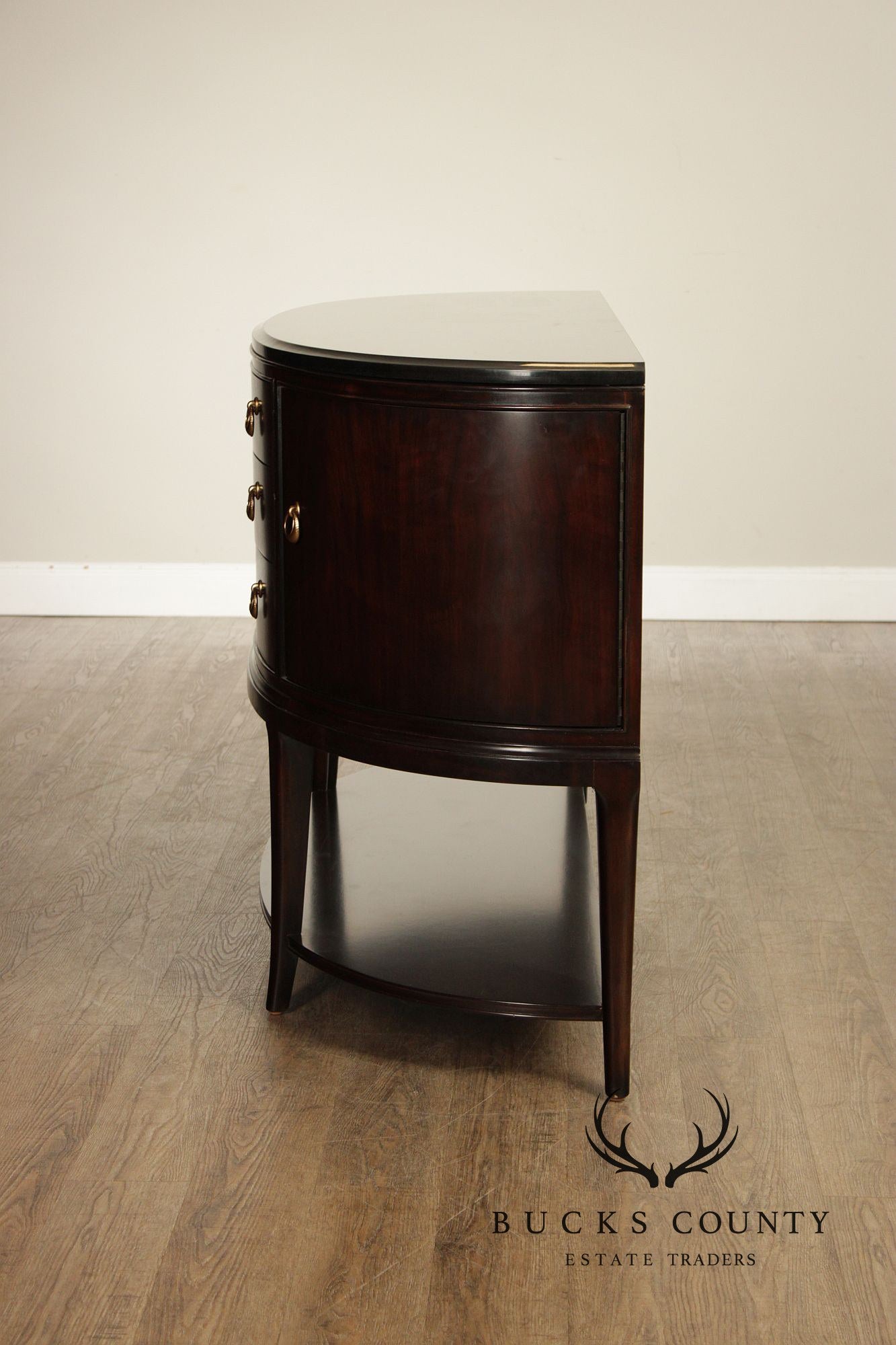 Thomasville Art Deco Style Bogart Collection Granite Top Demilune Sideboard