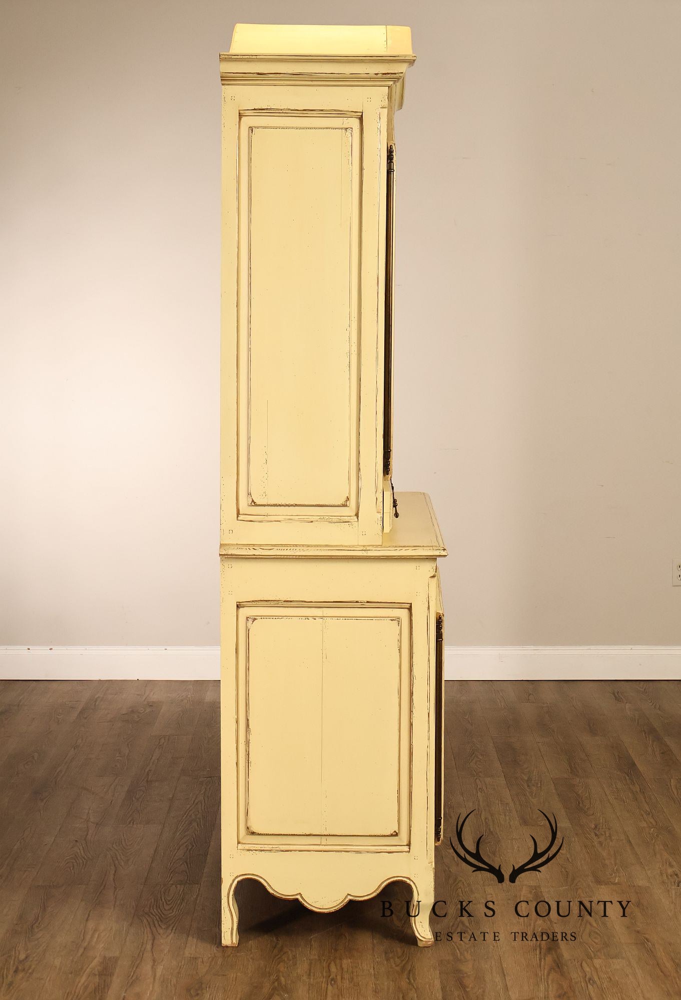 French Country Style Distress Painted China Cabinet