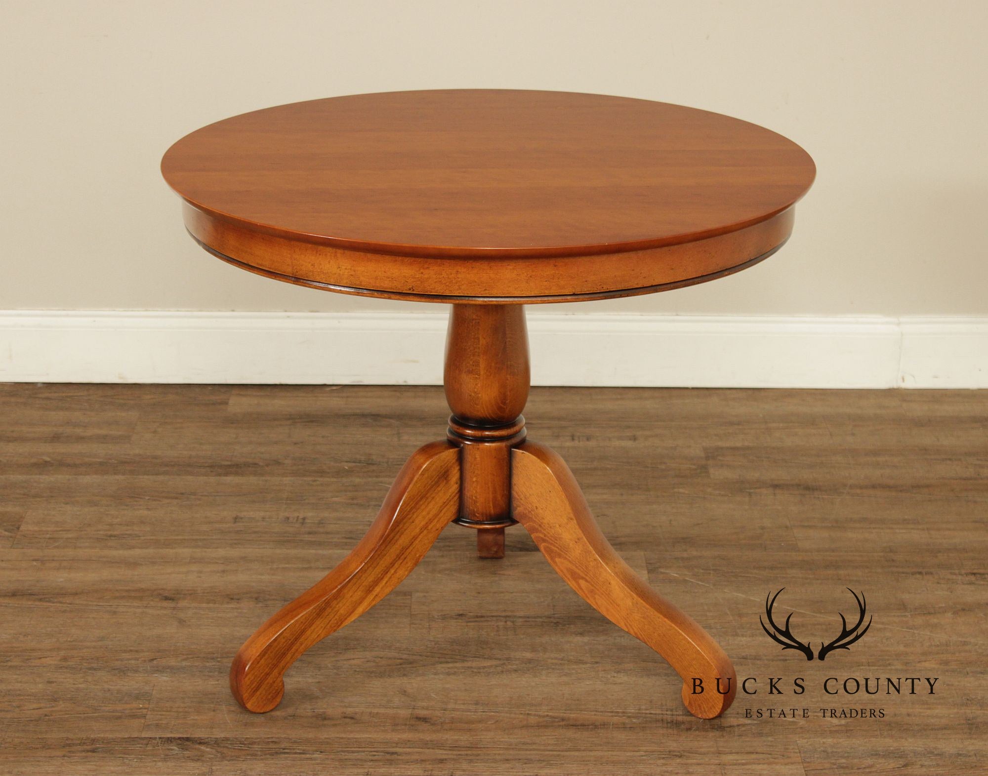 Grange France Round 33" Cherry Pedestal Side Table