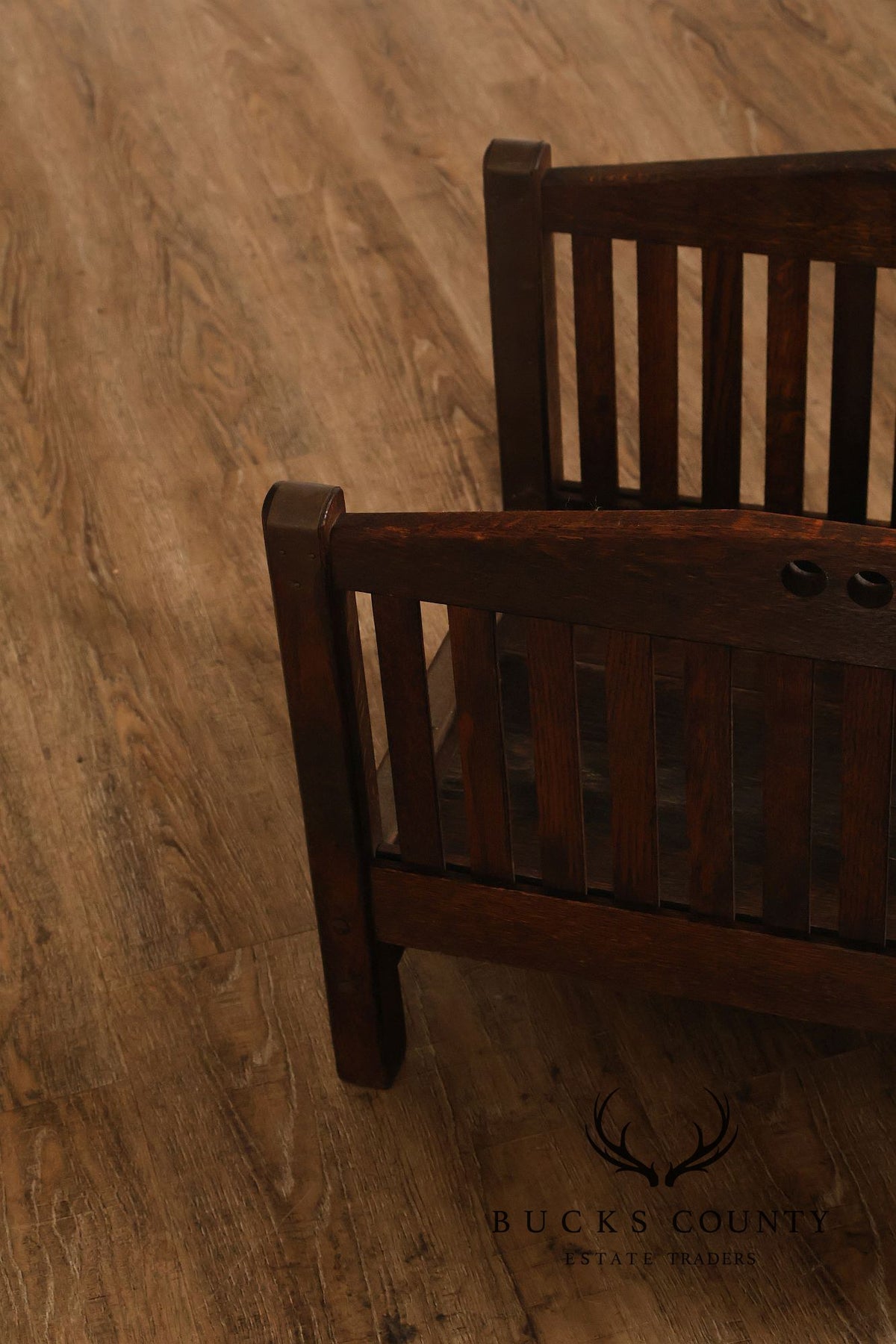 Antique Cushman Mission Oak Firewood Rack
