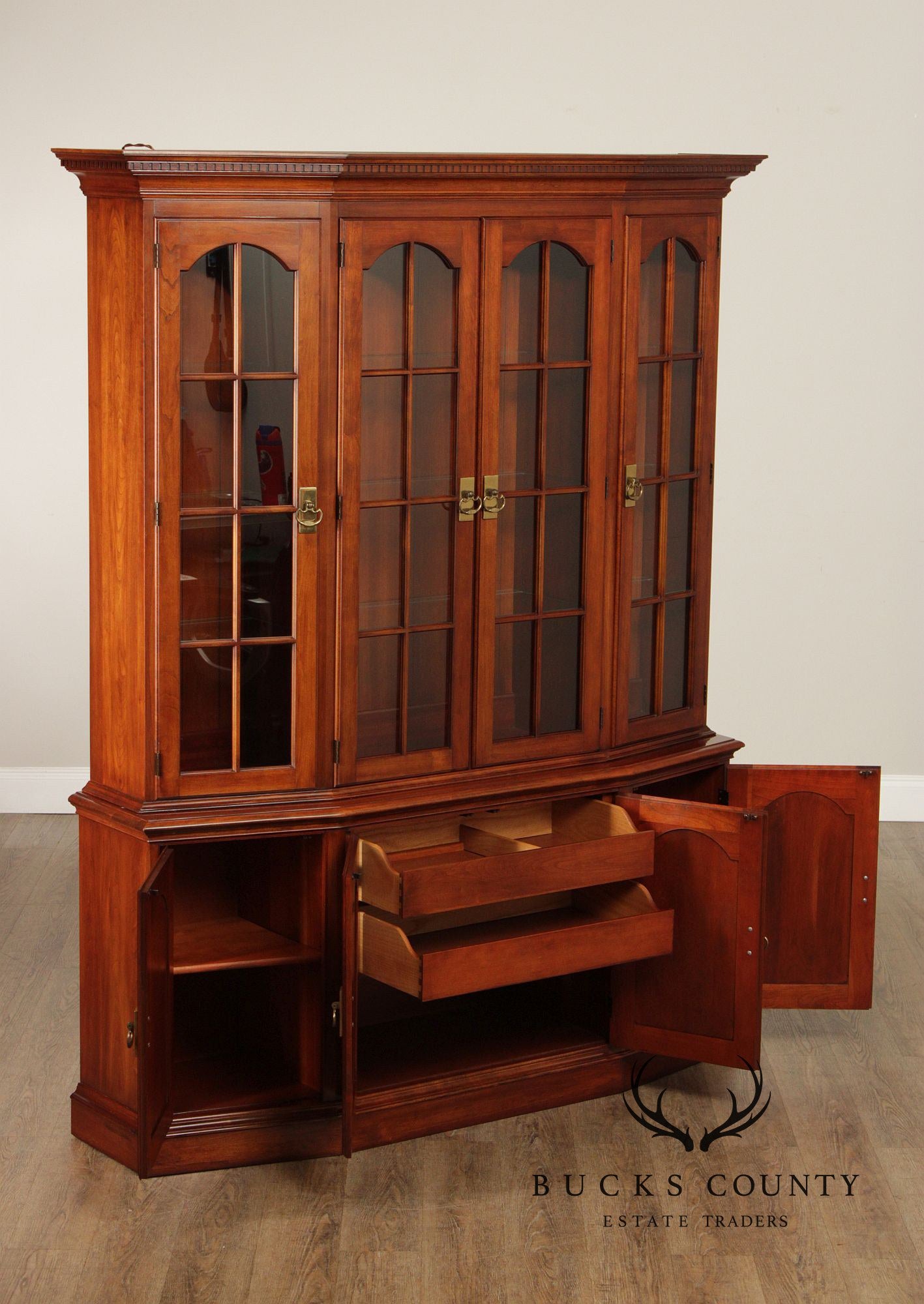 Pennsylvania House Cherry Breakfront China Cabinet
