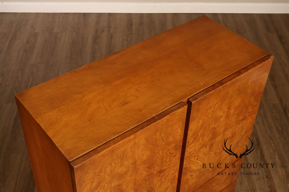 Lane Mid Century Modern Burlwood Armoire