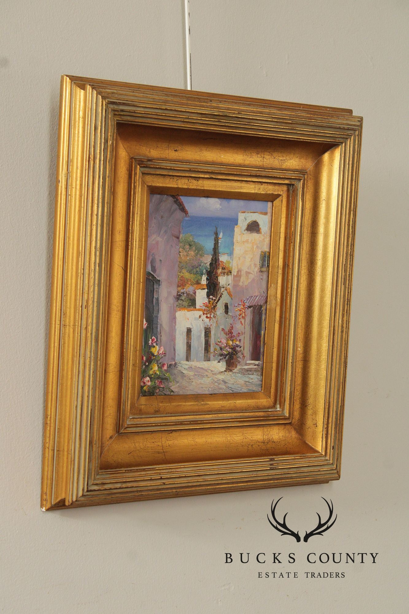 Impressionist Style Oil Painting, Italian Villagescape