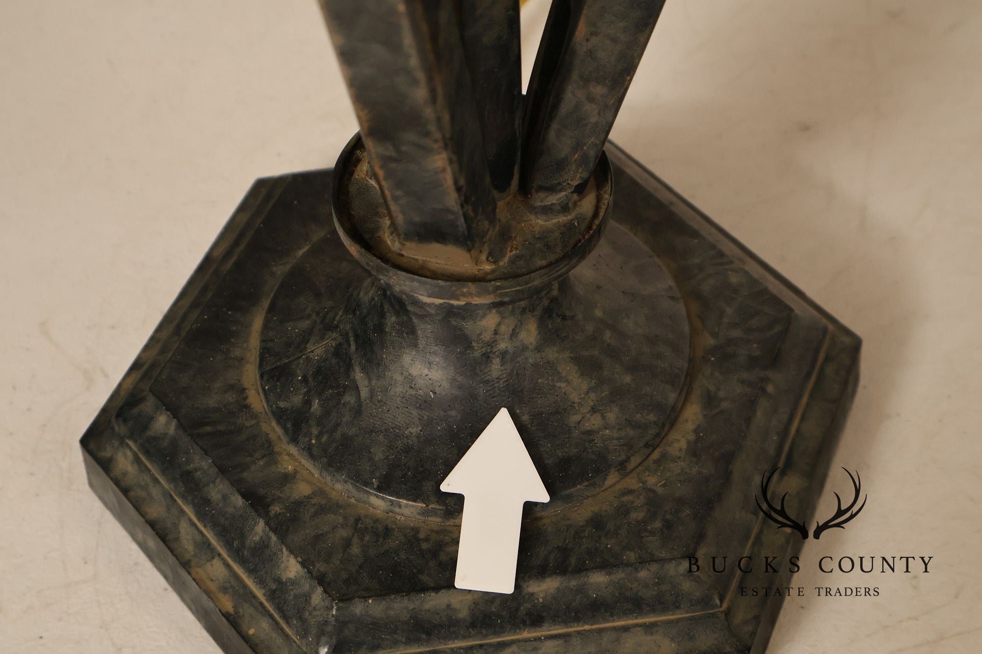 Neoclassical Style Pair Of Table Lamps With Carved Orb And Metal Base