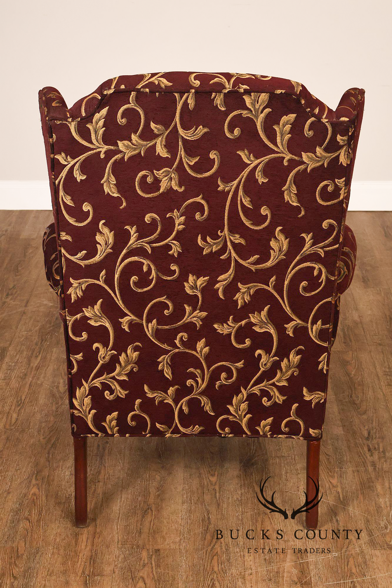 Traditional Queen Anne Style Upholstered Wingback Chair
