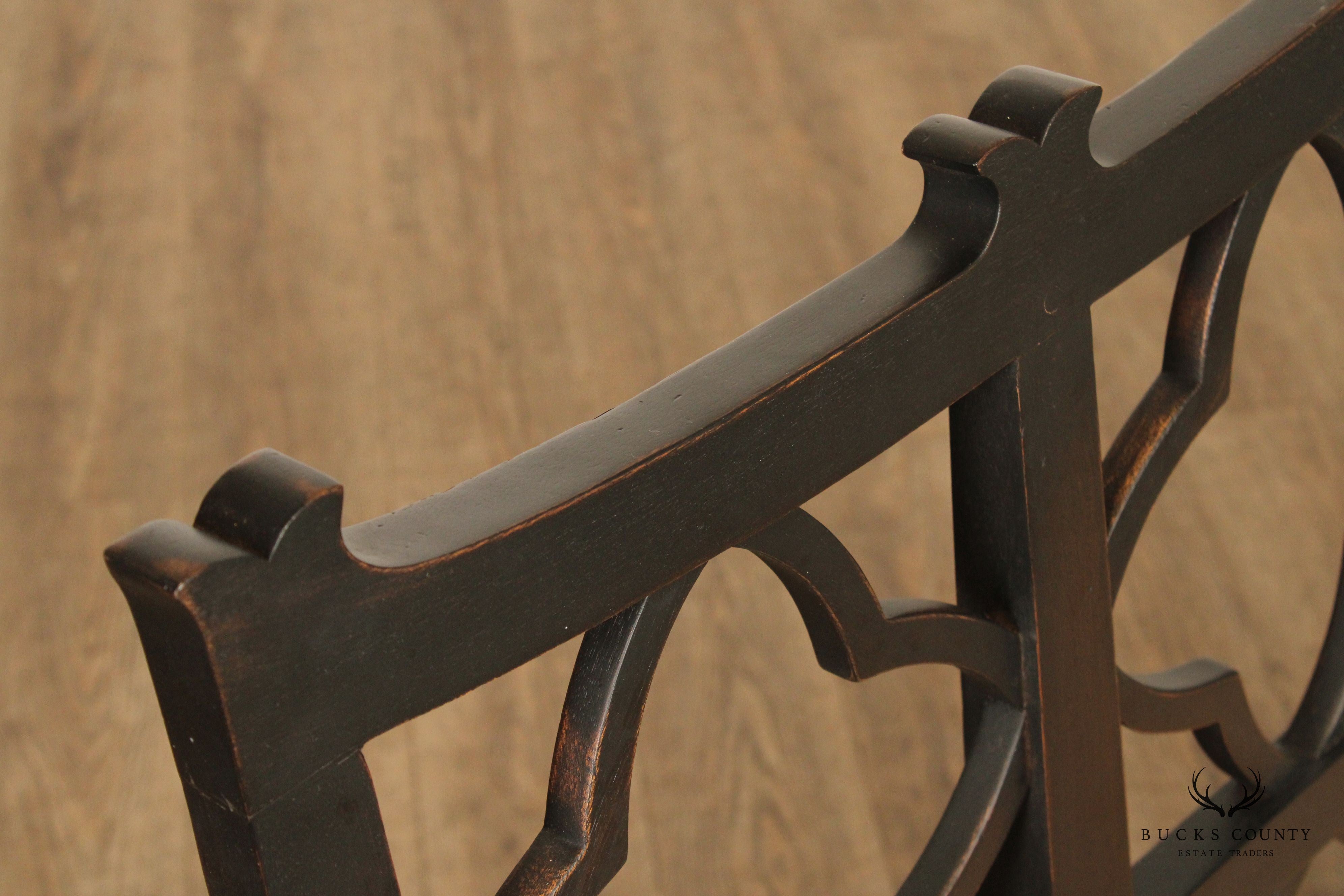 Wildon Home Gothic Revival Style Ebonized Bench