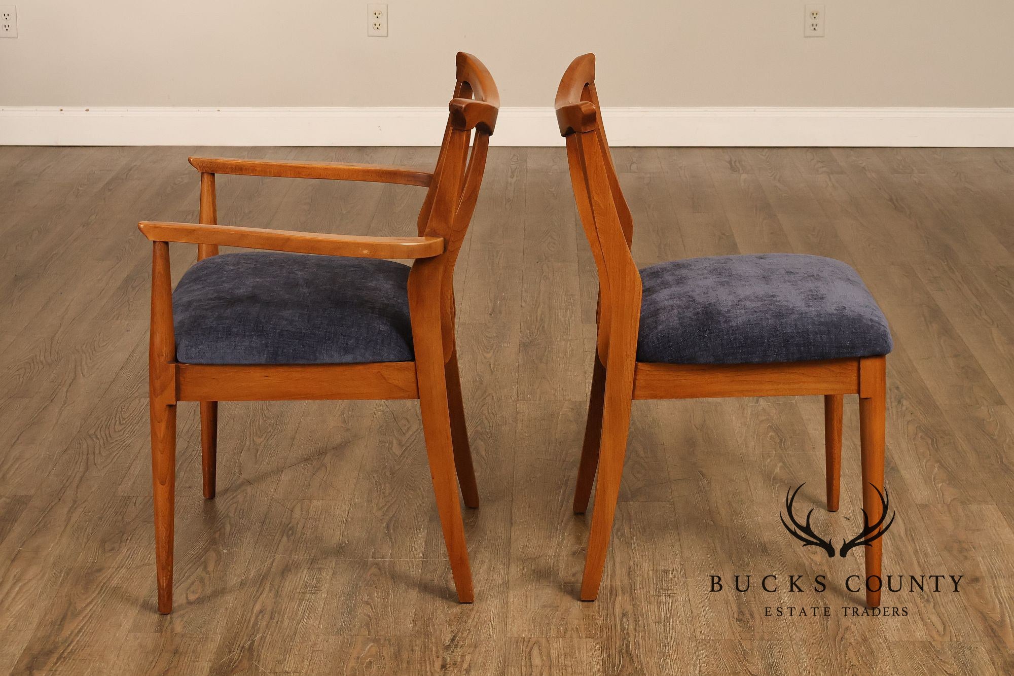 Blowing Rock Mid Century Modern Set Of Six Walnut Dining Chairs