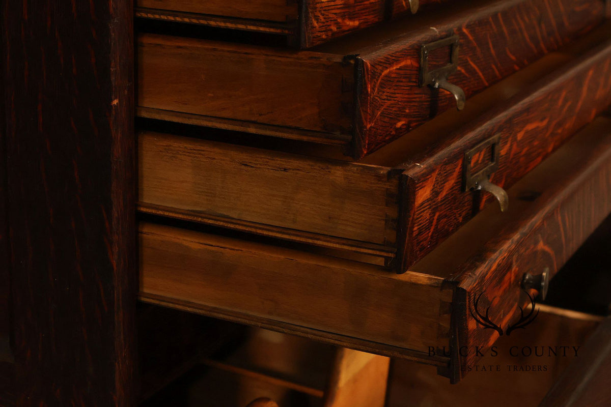 Antique Early 1900s Macey Oak Multi-Drawer Stacking Filing Cabinet