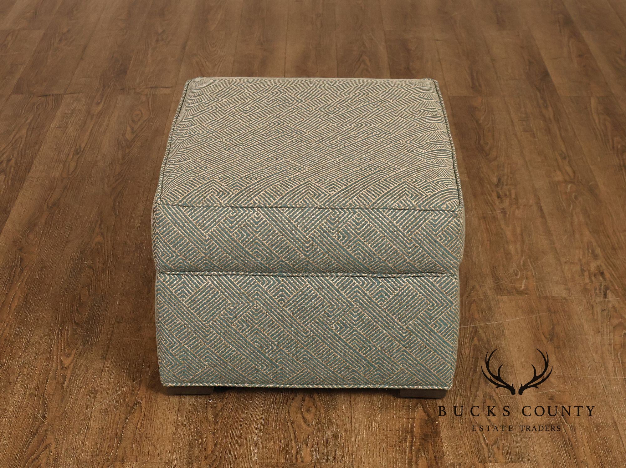 Ethan Allen Pair Of Upholstered Ottoman Footstools