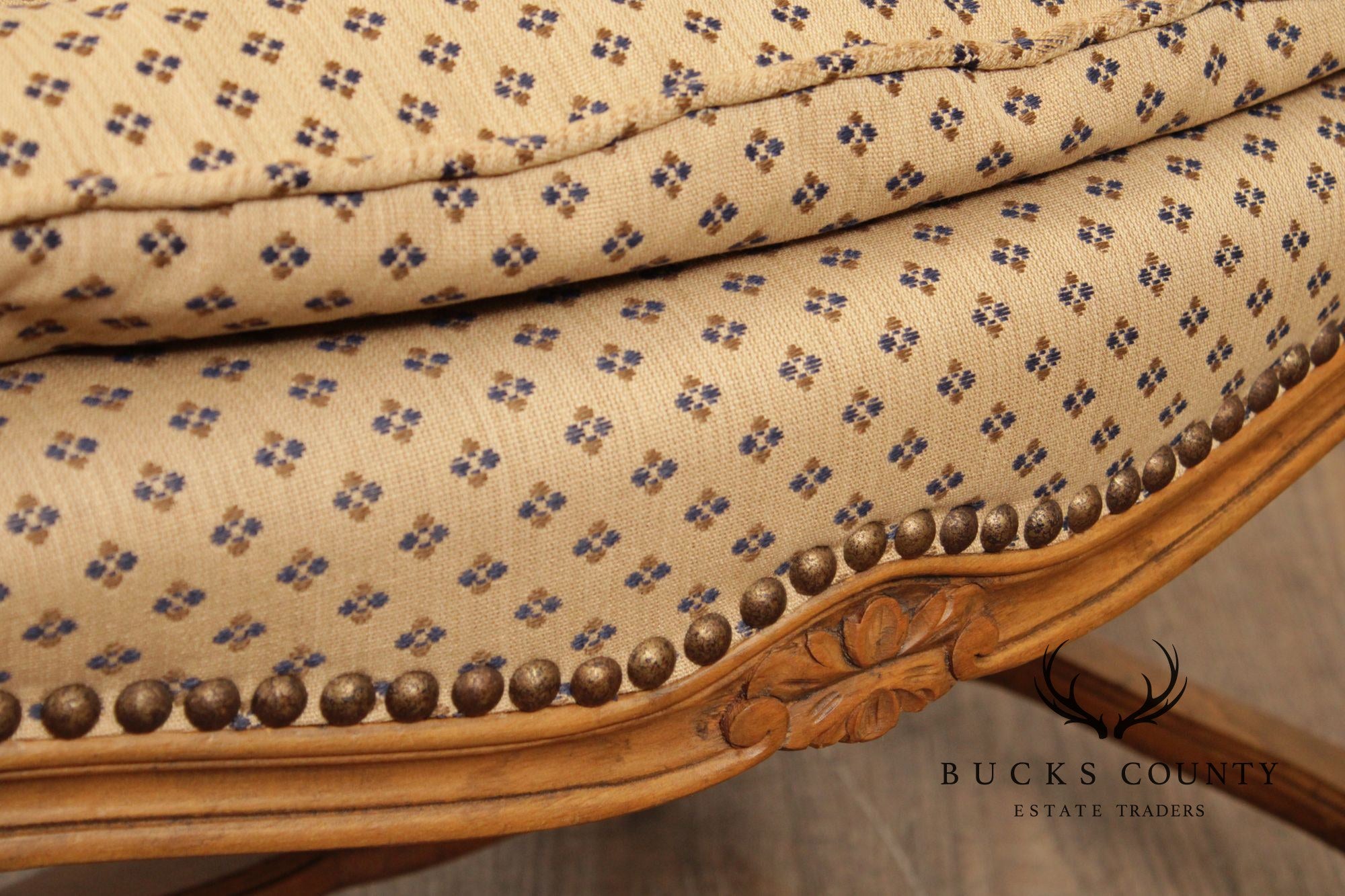 French Provincial Style Carved Frame Fauteuil Armchair