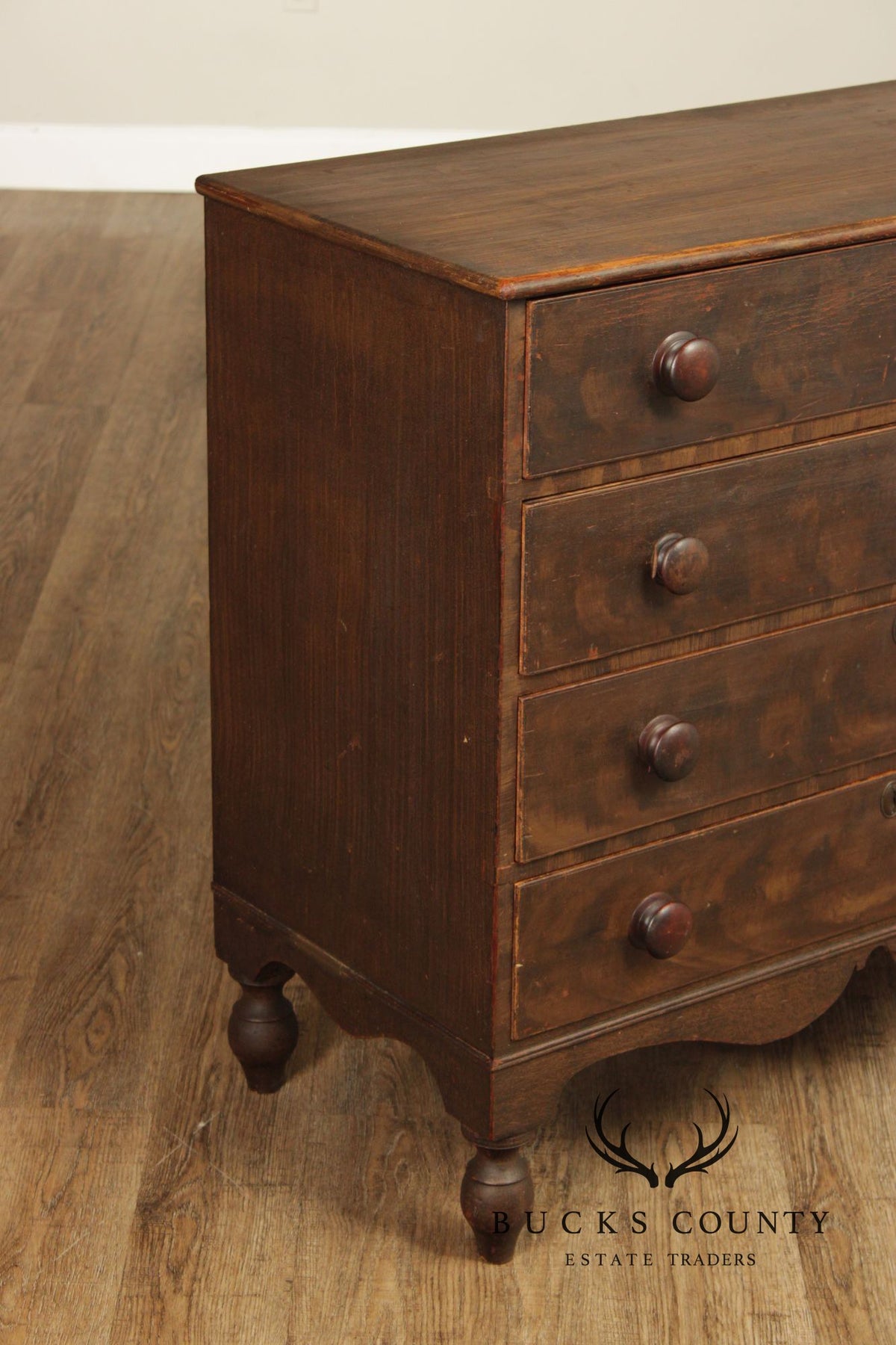 Antique American Grain Painted Four-Drawer Chest Of Drawers