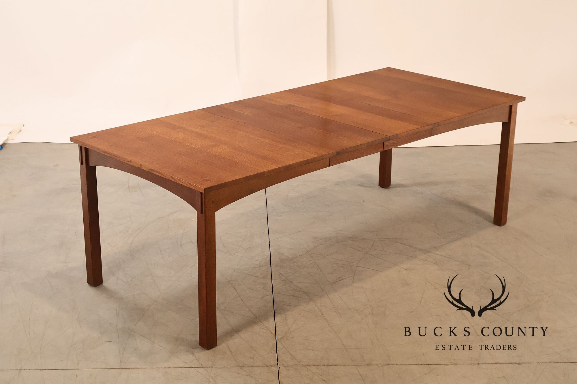Stickley Mission Collection Harvey Ellis Inlaid Oak Extendable Dining Table