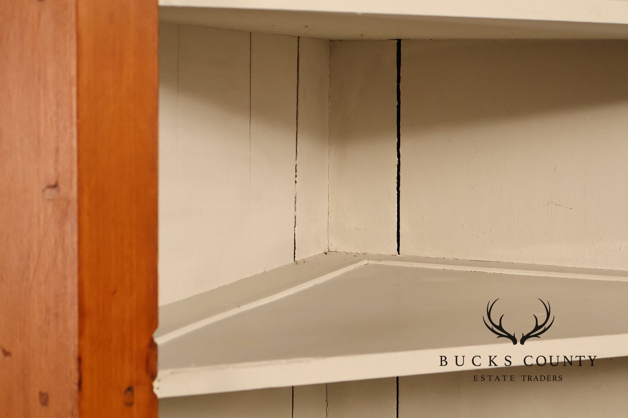 Antique Primitive Pine Single Door Corner Cabinet