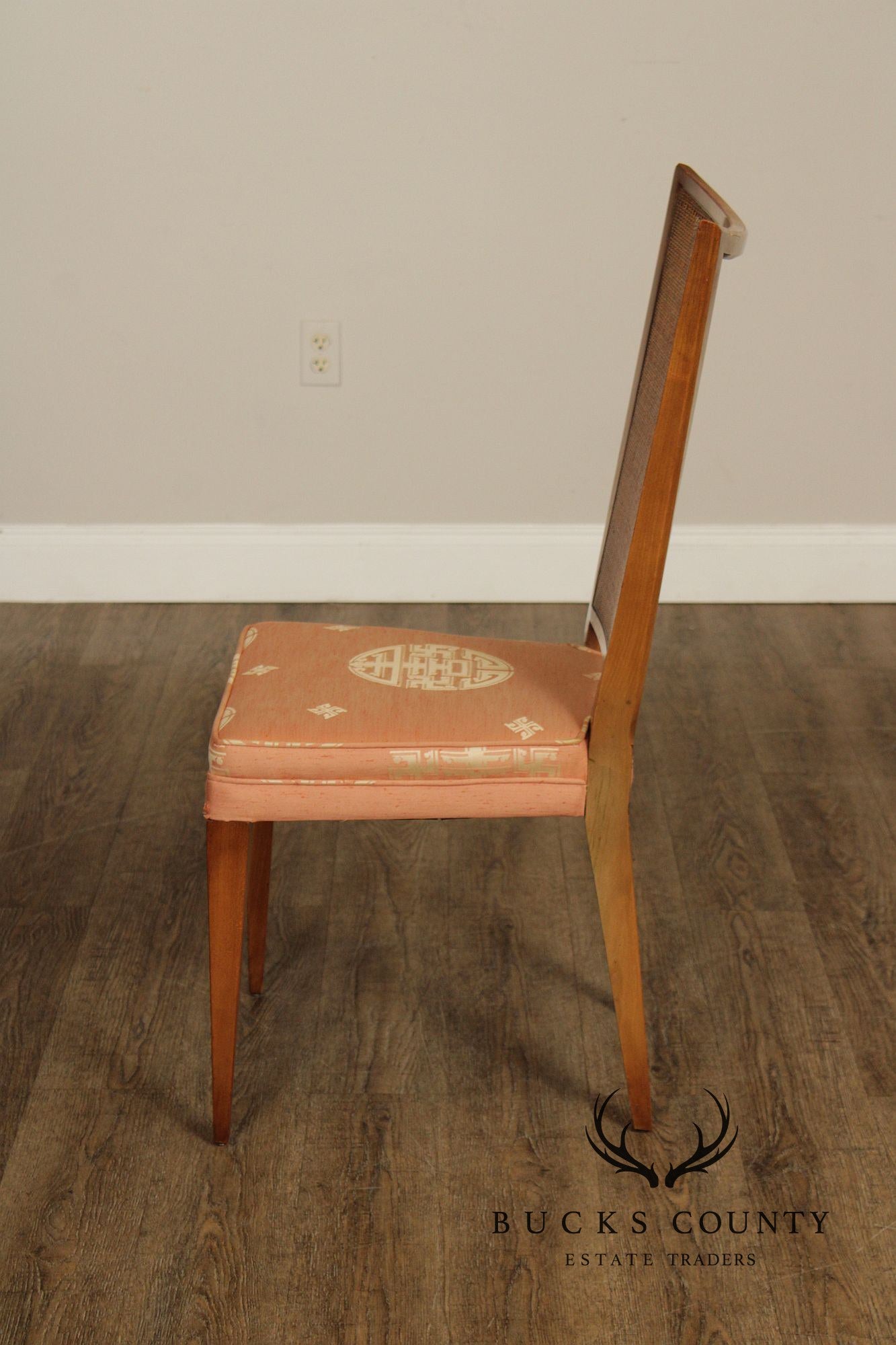 John Widdicomb Mid-Century Modern Set Of Four Walnut Cane Back Dining Chairs