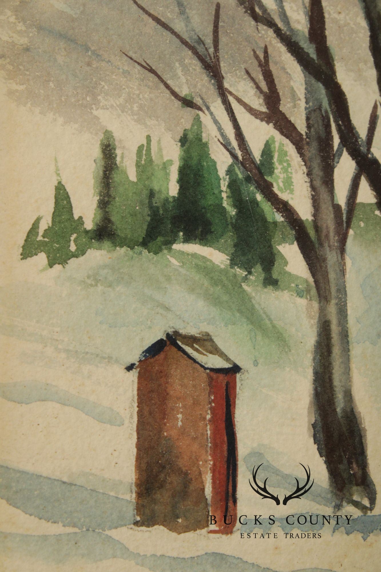 Deane Uptegrove Watercolor Painting, 'Early Spring in Sussex'