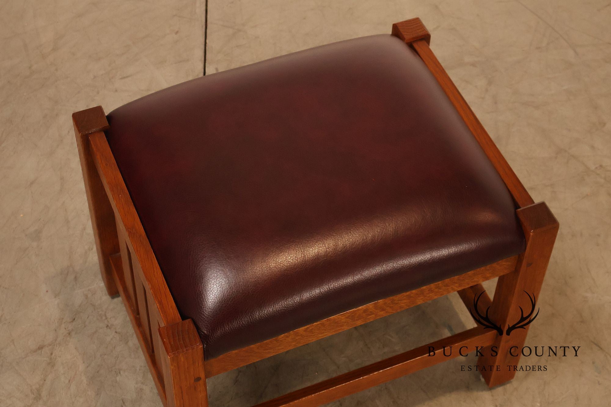 Stickley Mission Collection Oak & Leather Ottoman Footstool